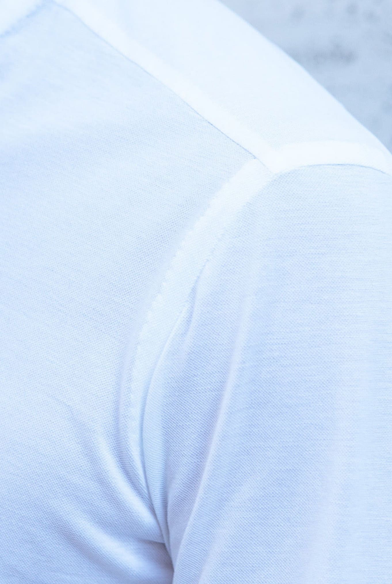 Polo Collo Coreano Manica Lunga Bianco - Guarino Store