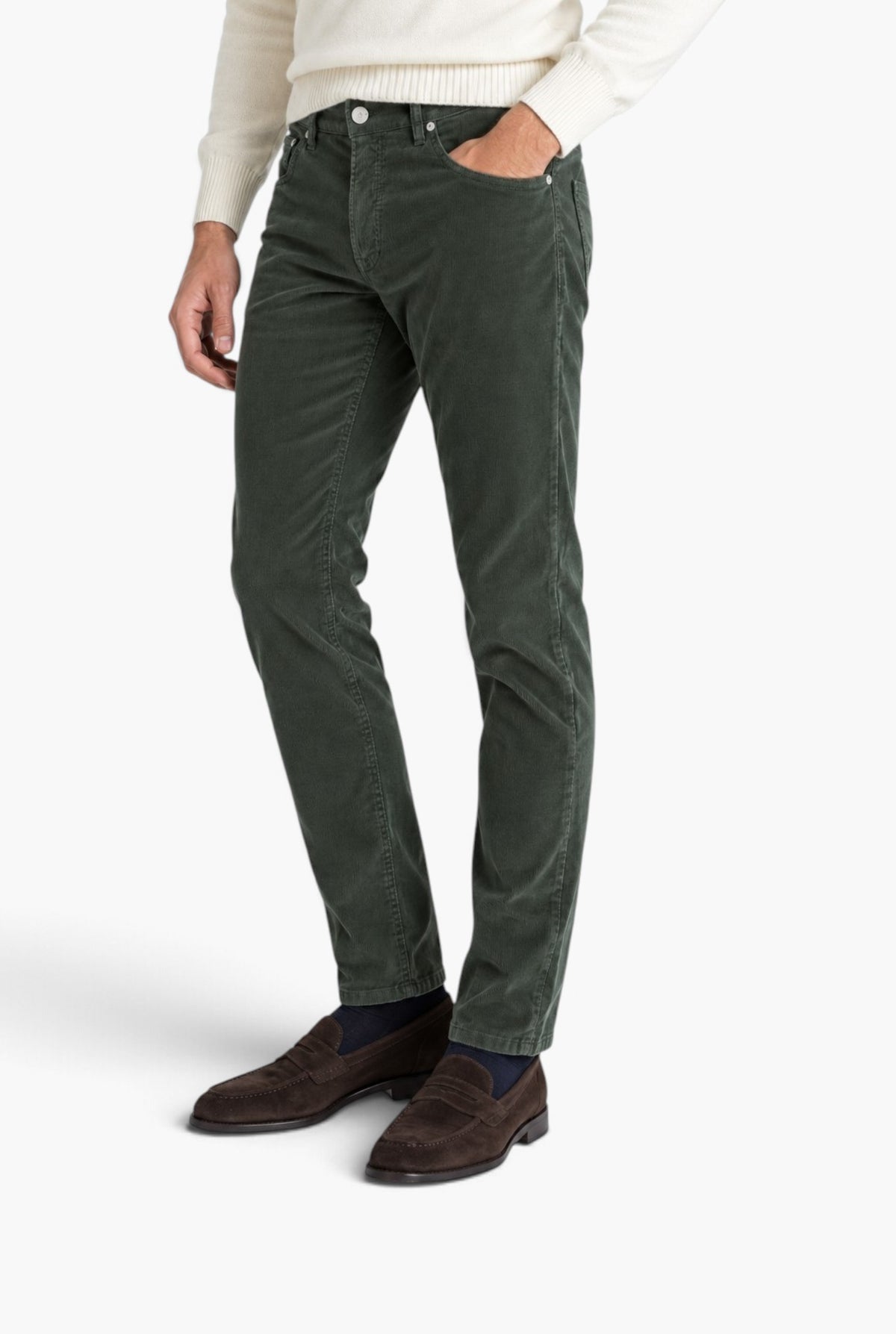 Pantaloni Velluto "Reggae" 5 Tasche Verde PT