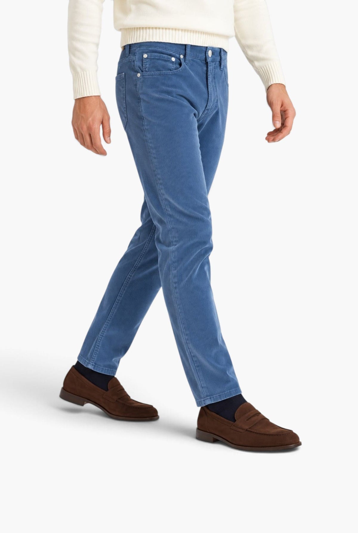 Pantaloni Velluto "Reggae" 5 Tasche Azzurro PT
