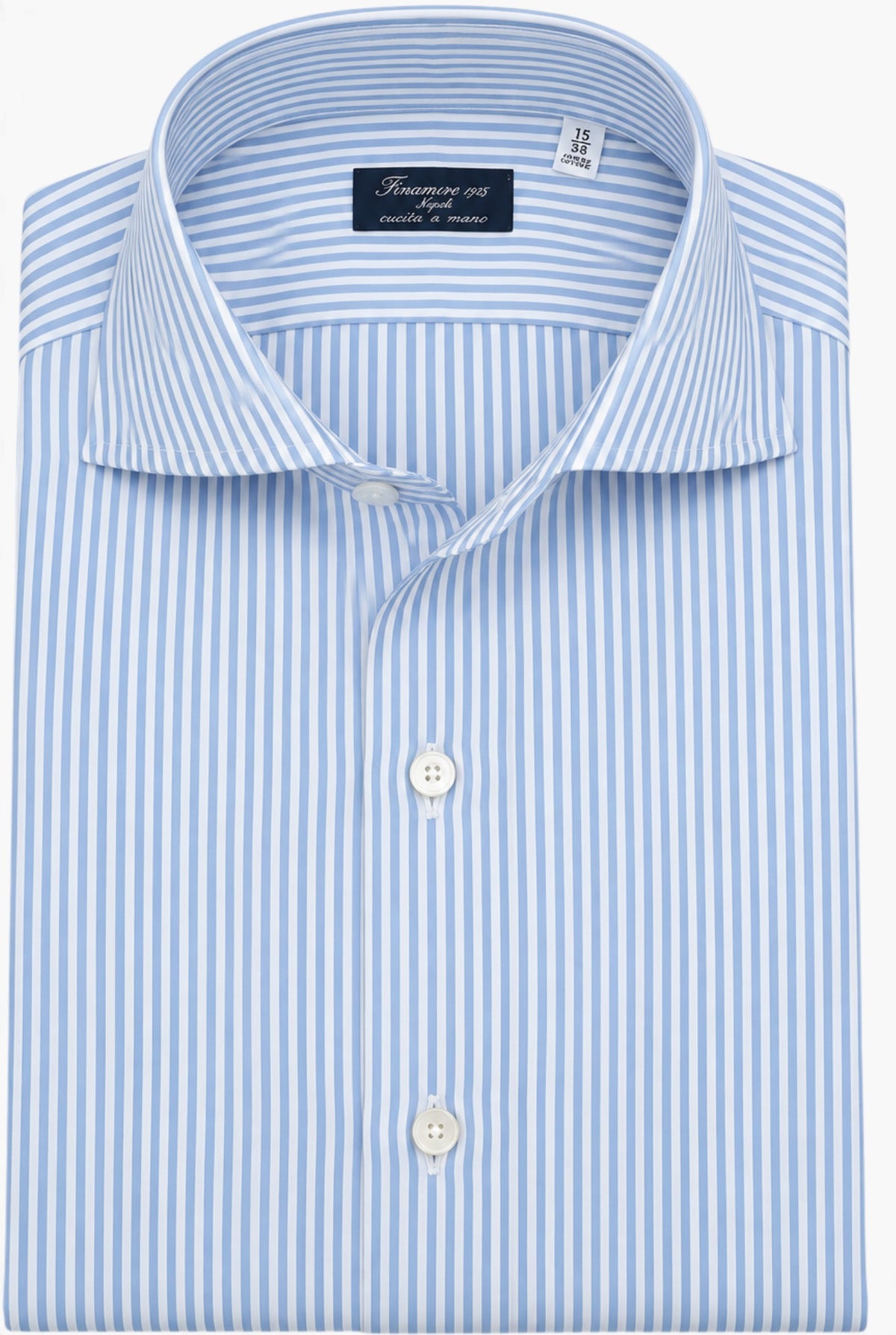 Camicia Napoli Cotone Righe Azzurre FINAMORE