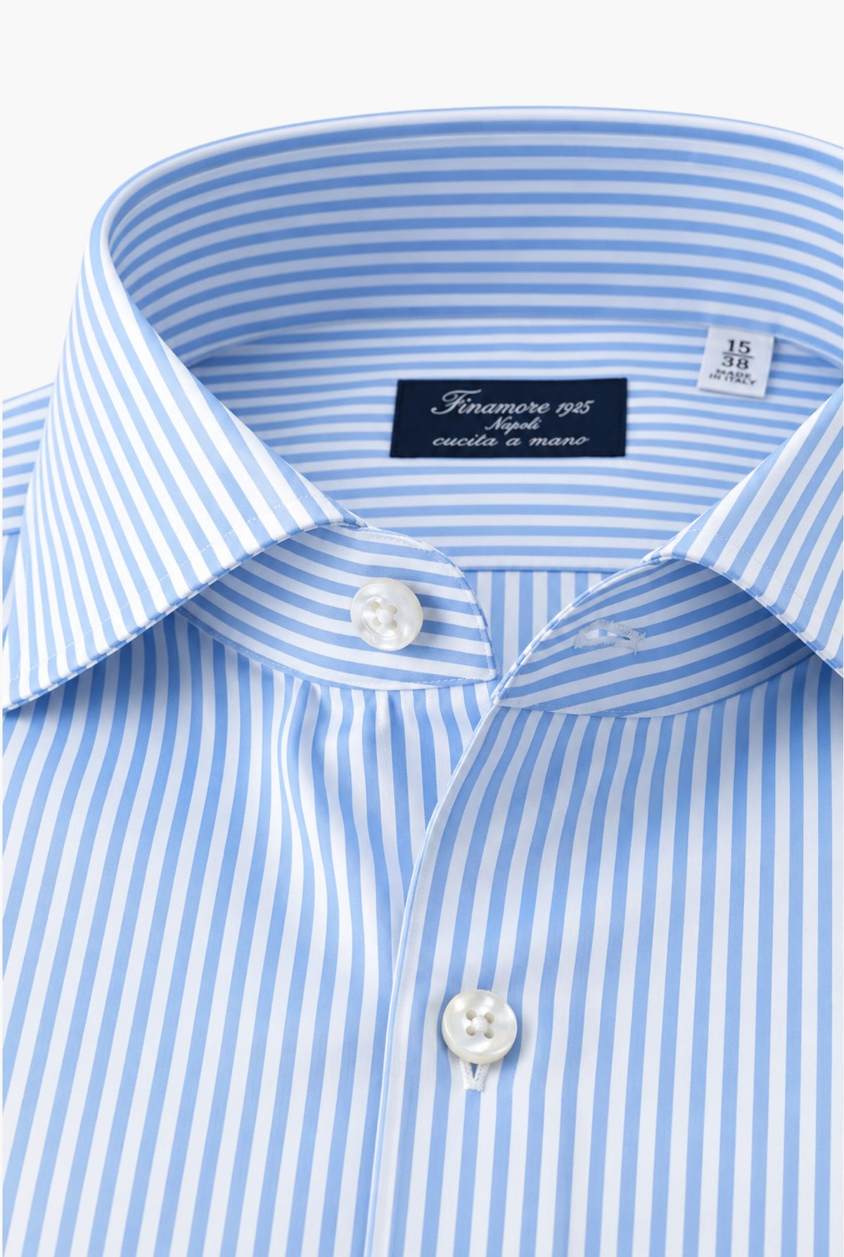 Camicia Napoli Cotone Righe Azzurre FINAMORE
