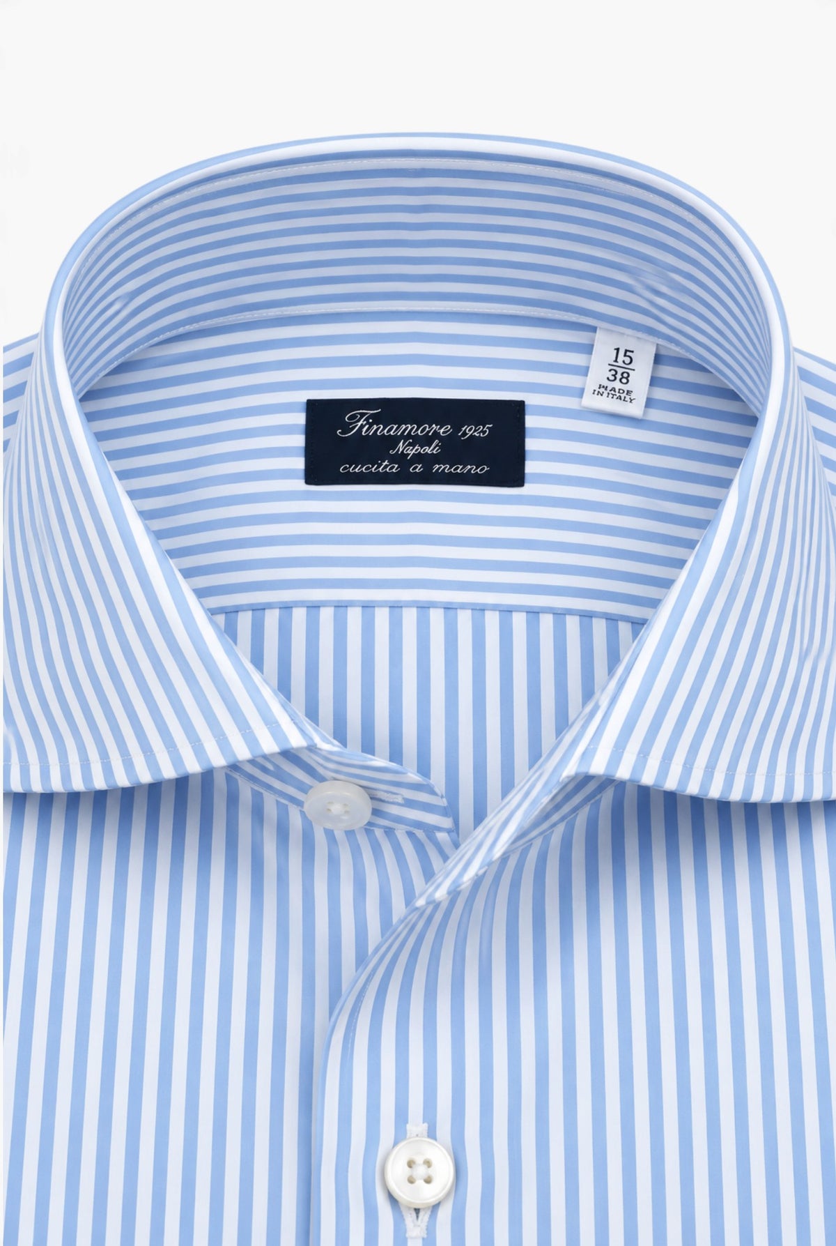 Camicia Napoli Cotone Righe Azzurre FINAMORE