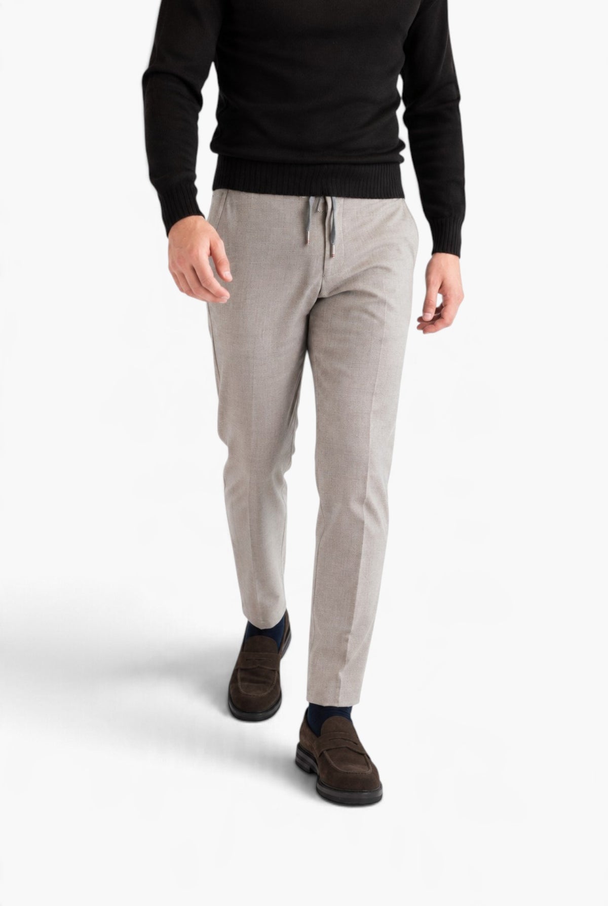 Pantaloni Cashmere "Manu" Coulisse Removibile Beige Chiaro PESCAROLO