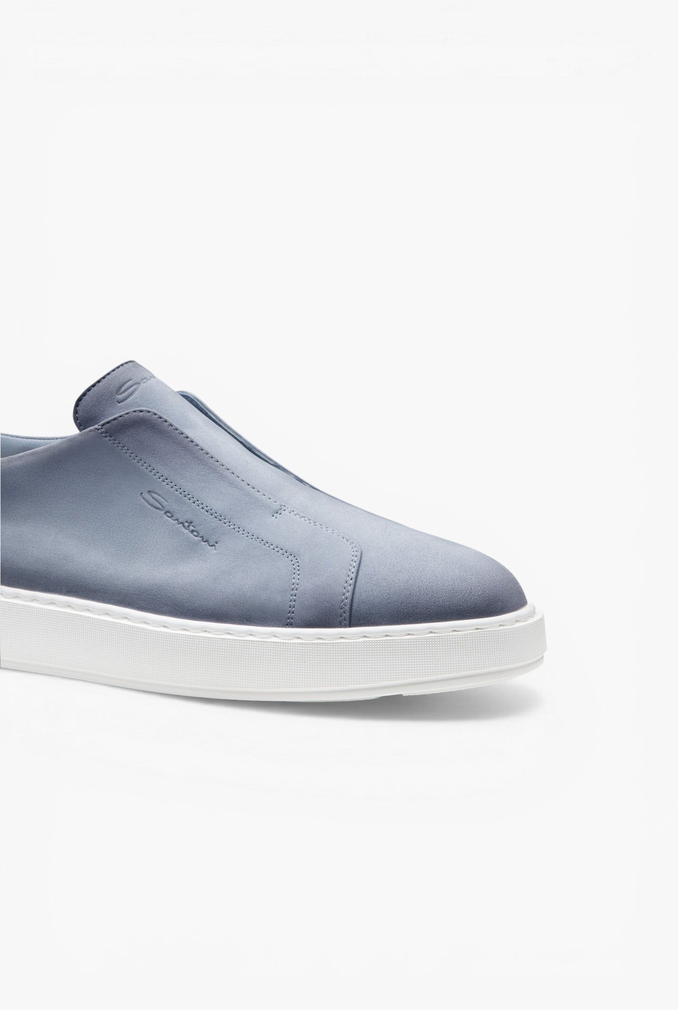 SANTONI Sneaker Slip-on Nabuk Denim