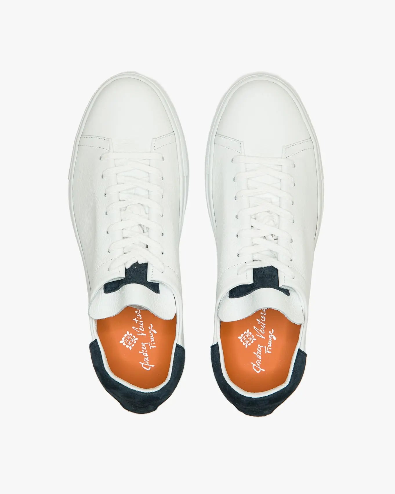 ANDREA VENTURA Sneakers Pelle Cervo Bianco Blu - Guarino Store