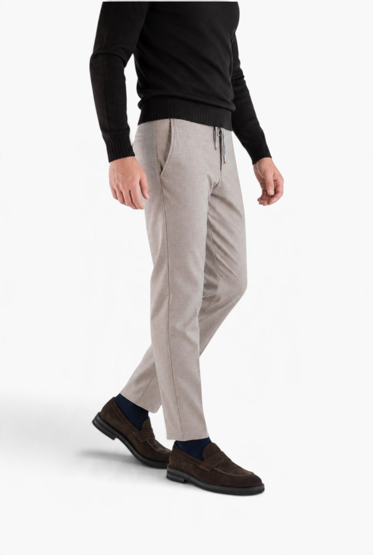 Pantaloni Cashmere "Manu" Coulisse Removibile Beige Chiaro PESCAROLO