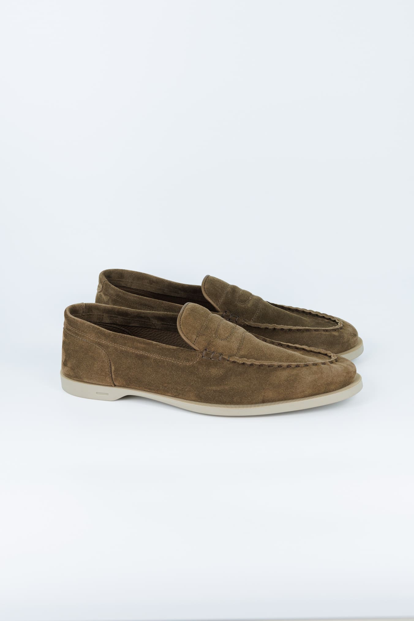 JOHN LOBB Mocassino "Pace" Suede Verde Oliva