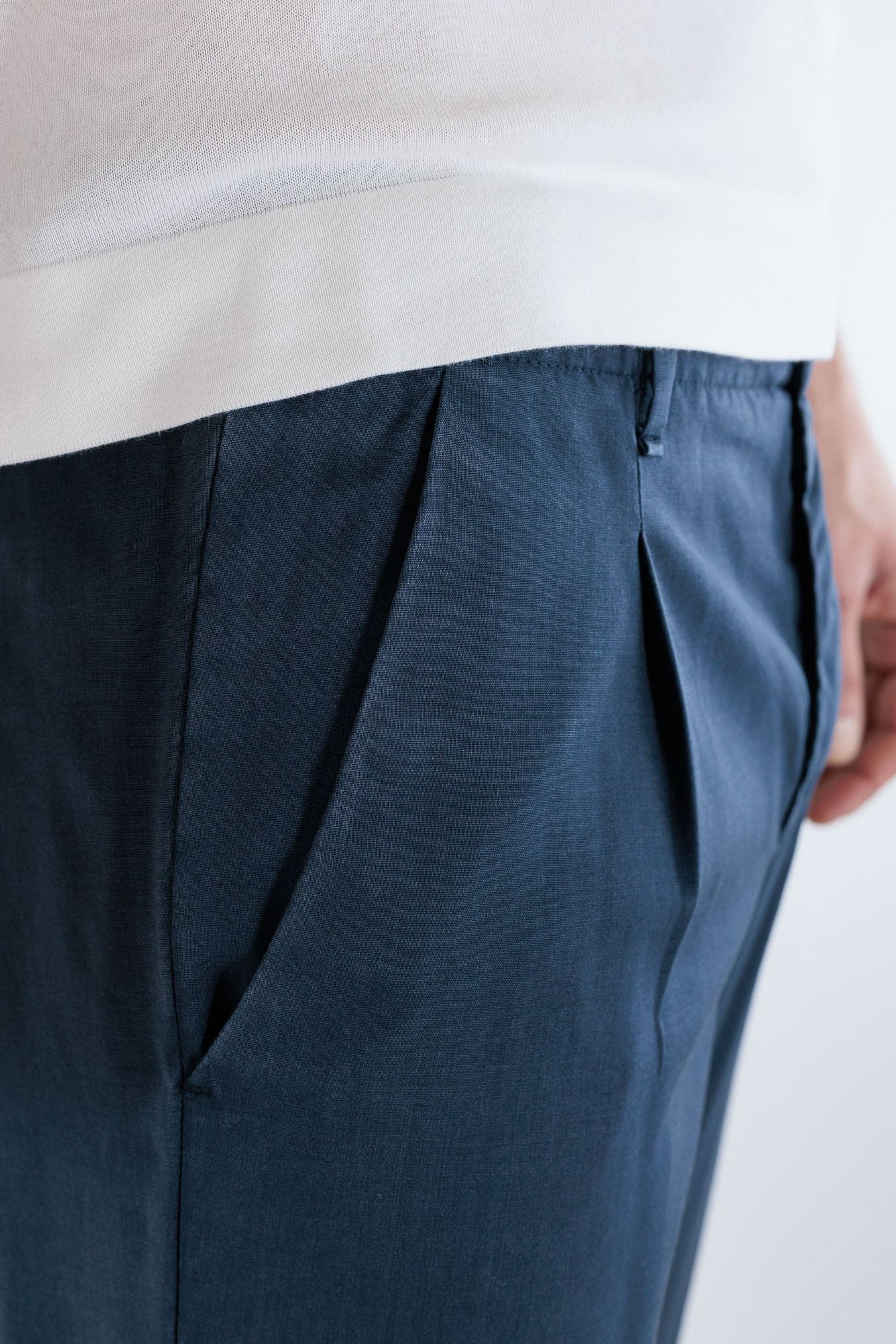 Pantaloni Vintage Wool Blu Medio