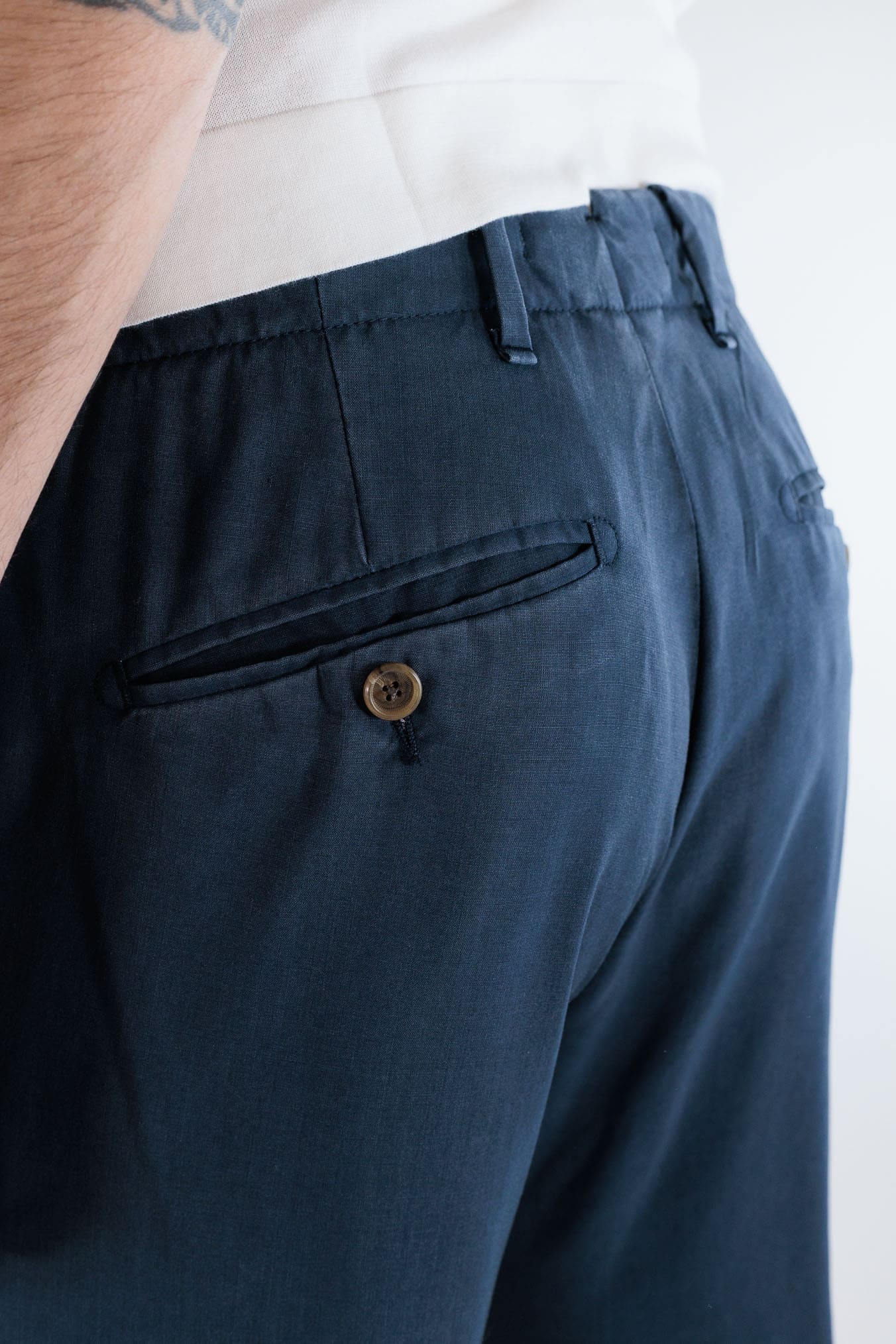 Pantaloni Vintage Wool Blu Medio