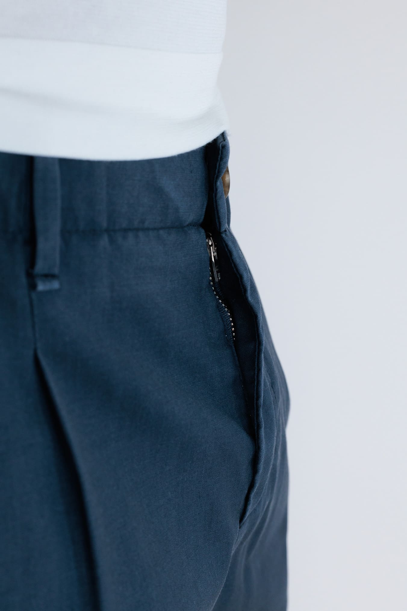 Pantaloni Vintage Wool Blu Medio
