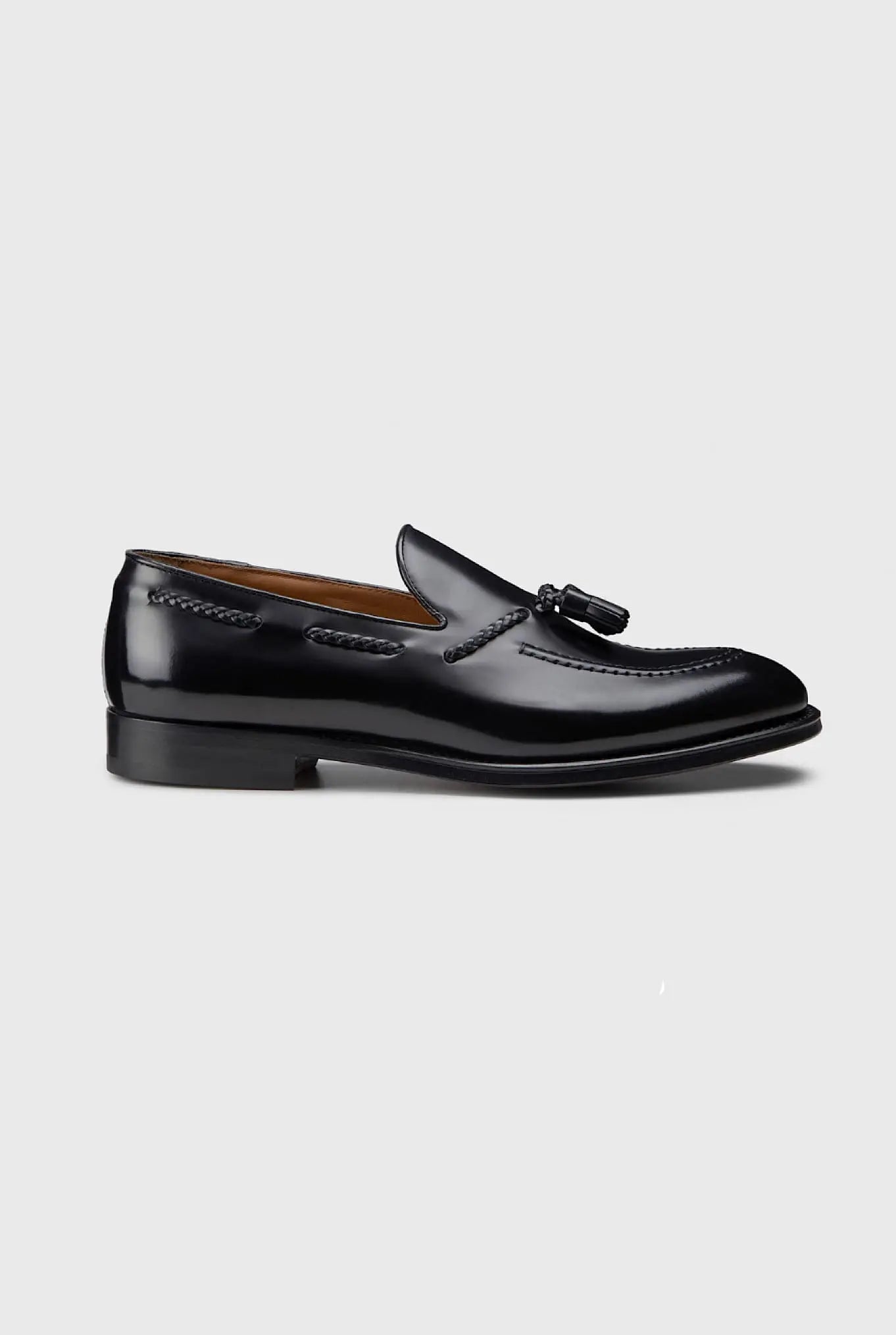Mocassini con Nappine in Pelle Nera - Guarino Store