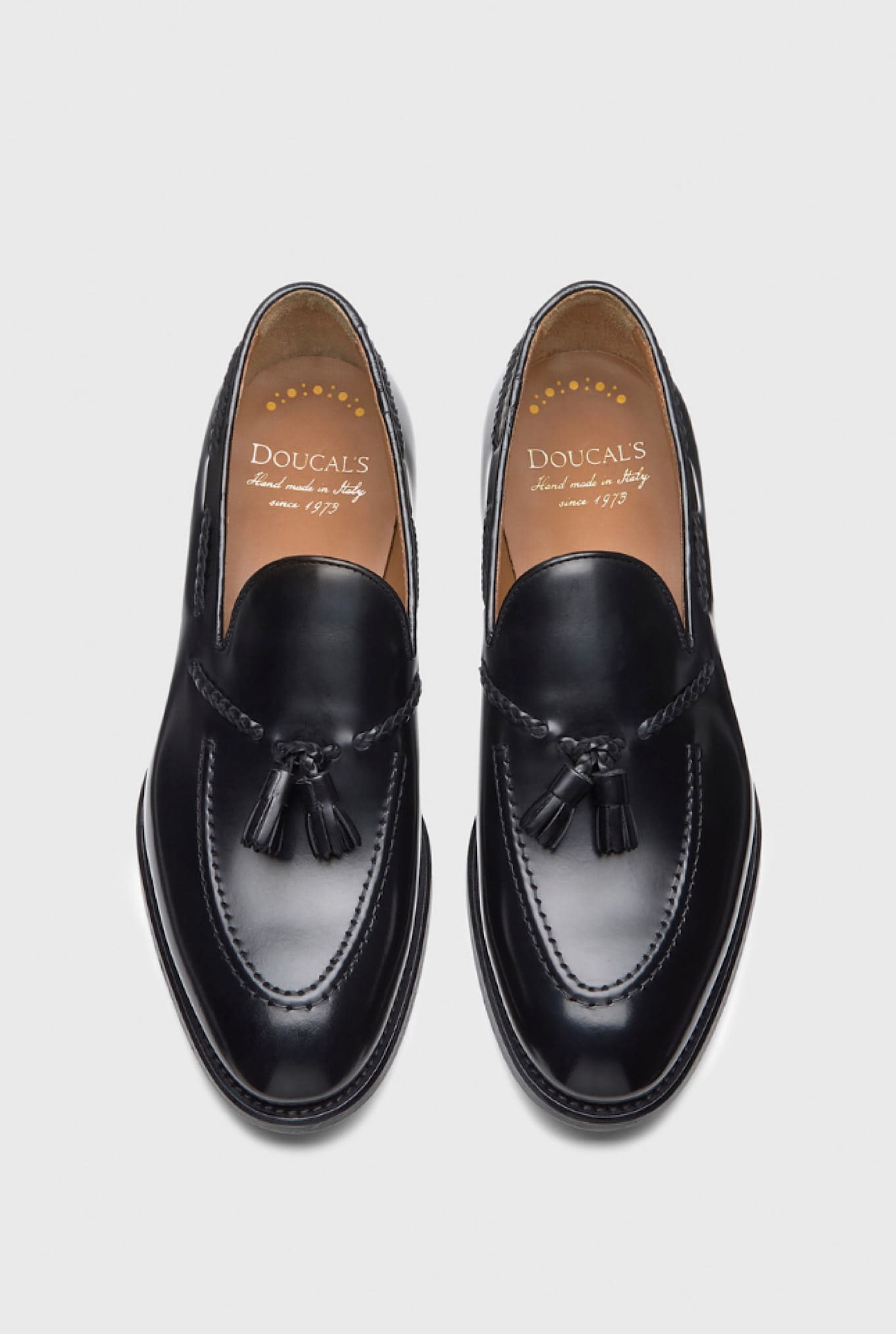 Mocassini con Nappine in Pelle Nera - Guarino Store