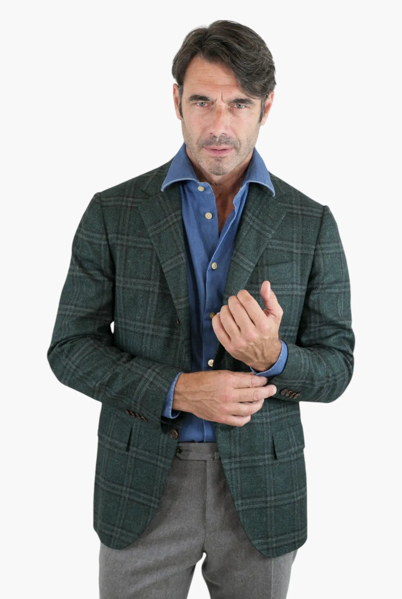 Giacca Galles Cashmere Seta e Lino Verde - Guarino Store