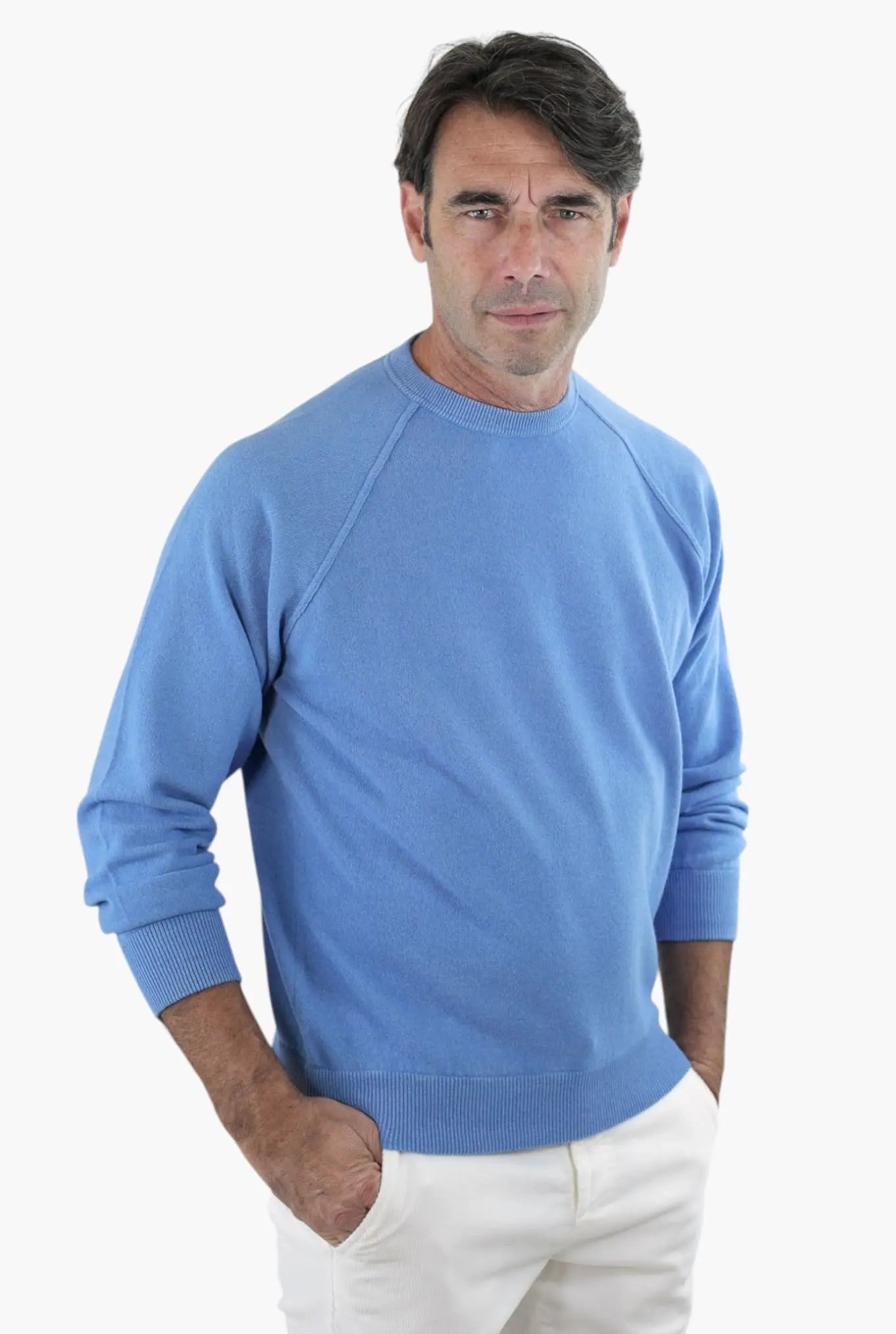 GUARINO Girocollo Raglan Cashmere Old Dyed Grigio Ferro