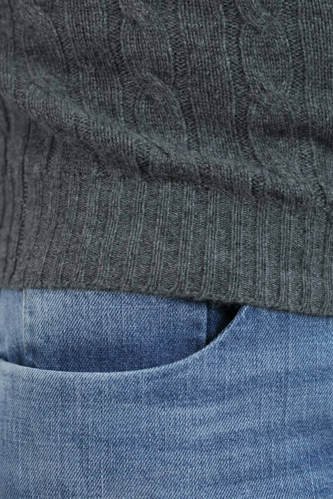 Dolcevita a Trecce in Cashmere Grigio - Guarino Store