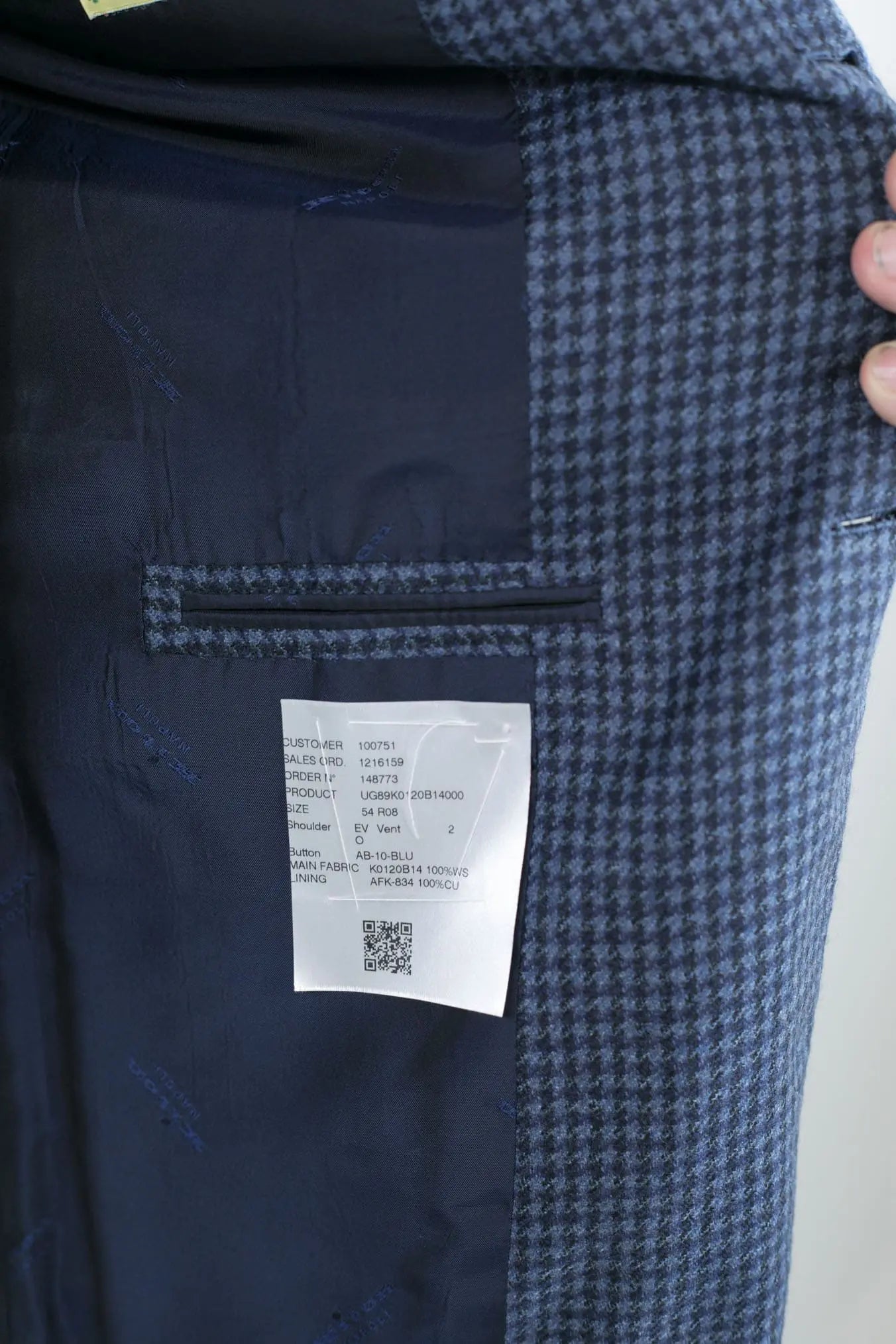 Giacca Pied de Poule Cashmere Blu Avio mod. Evo - Guarino Store