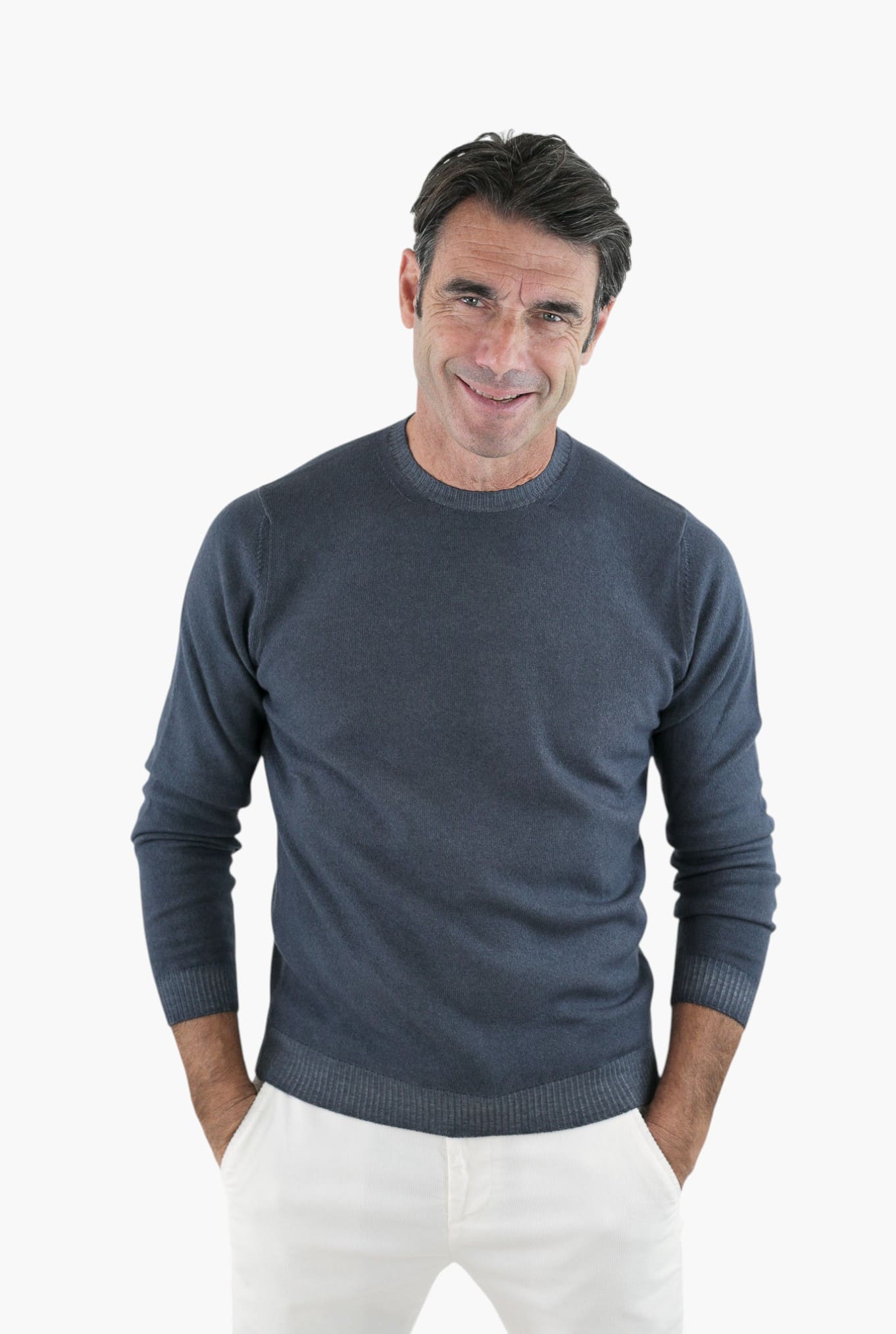 MALO Girocollo Lana Frosted Blu Petrolio