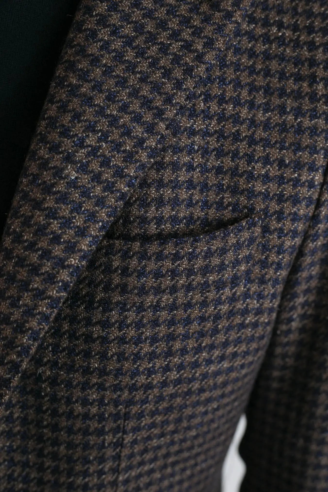 Giacca Pied de Poule Marrone/Blu