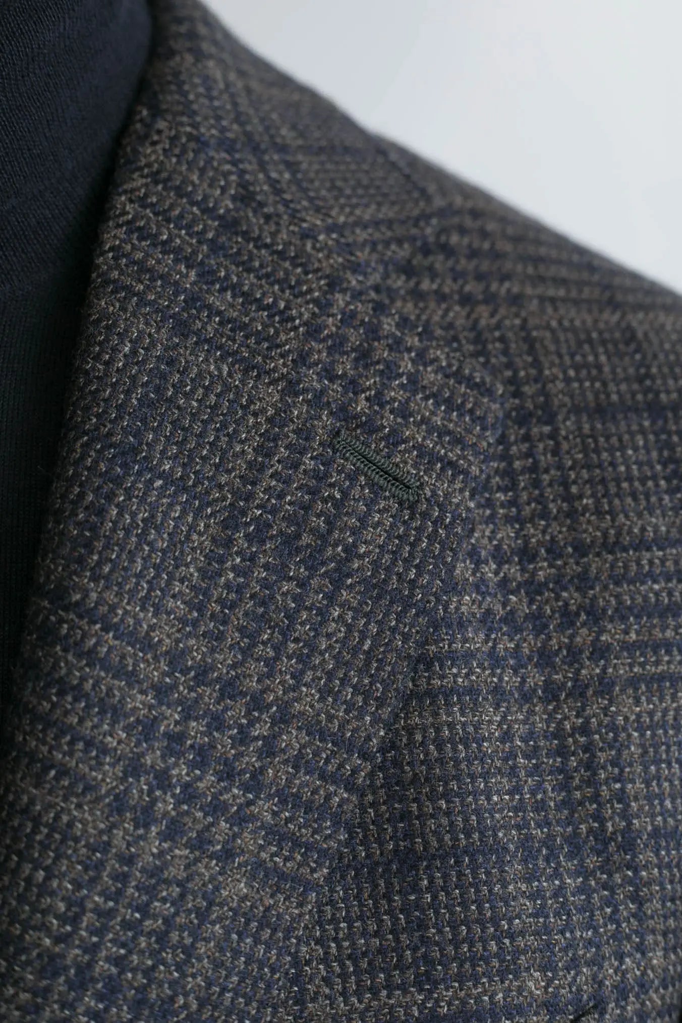 Giacca Principe di Galles Lana Seta Marrone e Blu - Guarino Store
