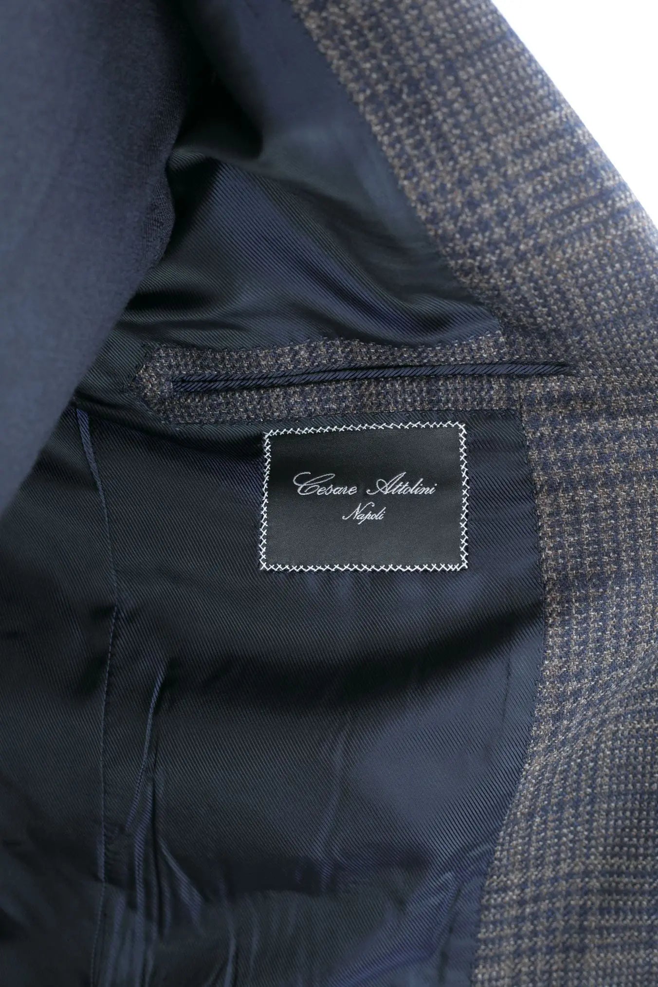 Giacca Principe di Galles Lana Seta Marrone e Blu - Guarino Store