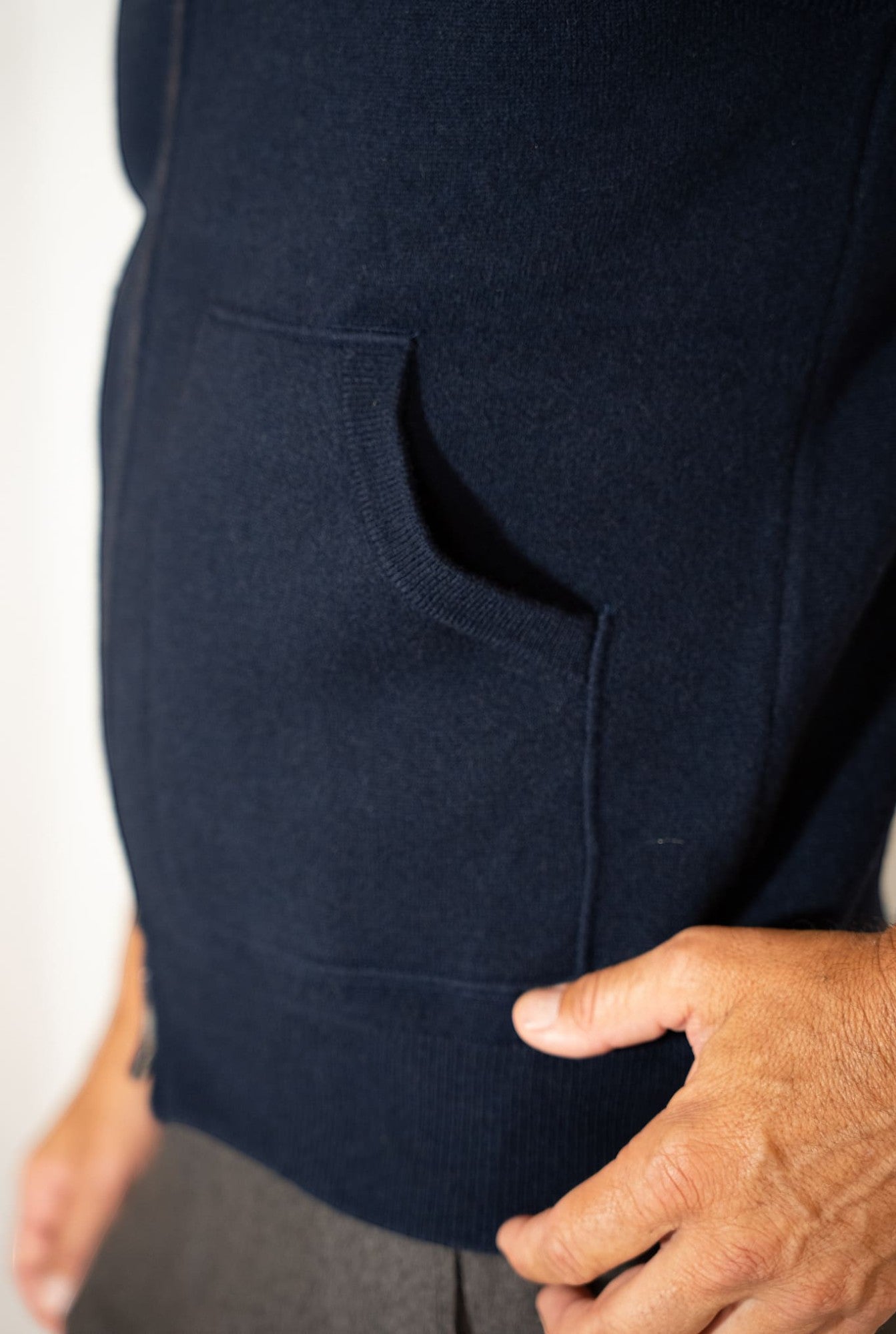 Gilet Cashmere Double Blu e Marrone - Guarino Store