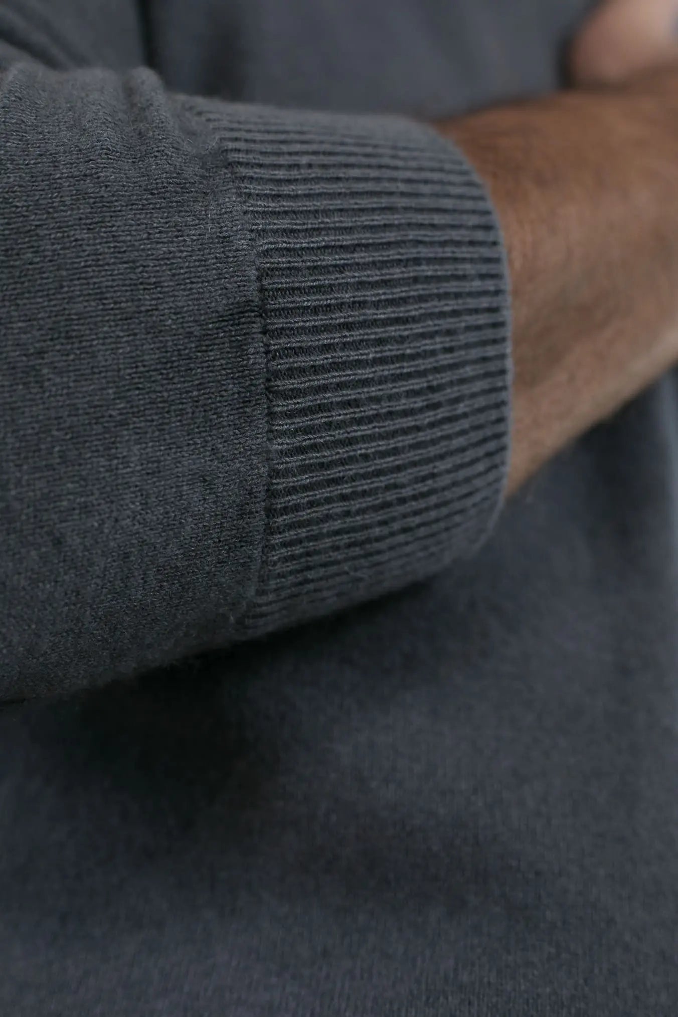 Girocollo Raglan Cashmere Old Dyed Grigio Ferro - Guarino Store
