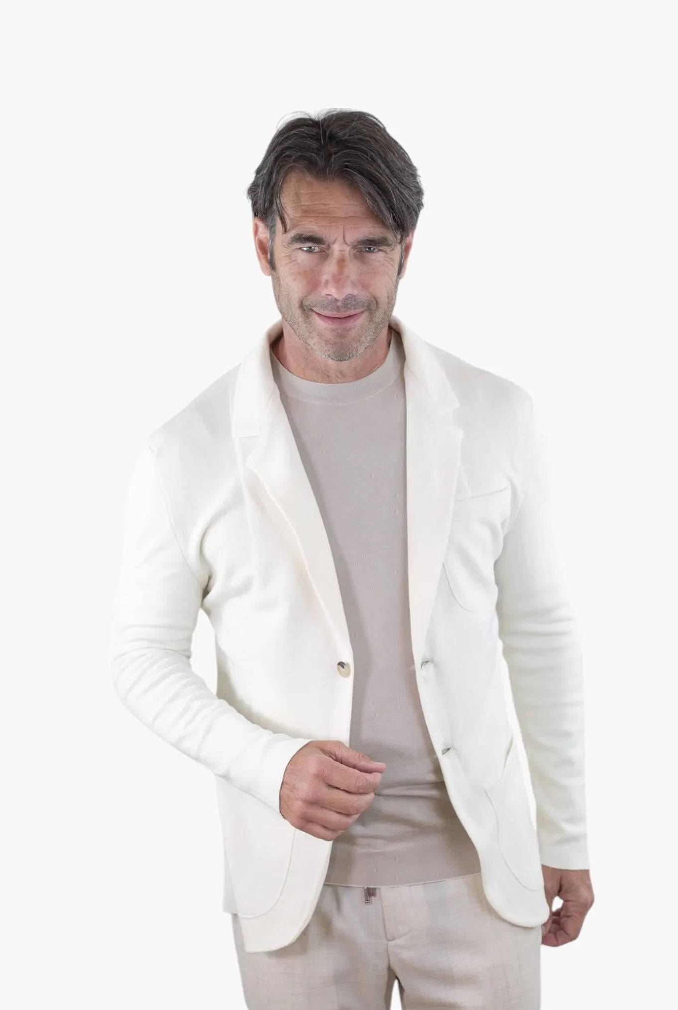ISAIA Giacca Maglia Jersey Lana Seta Cashmere