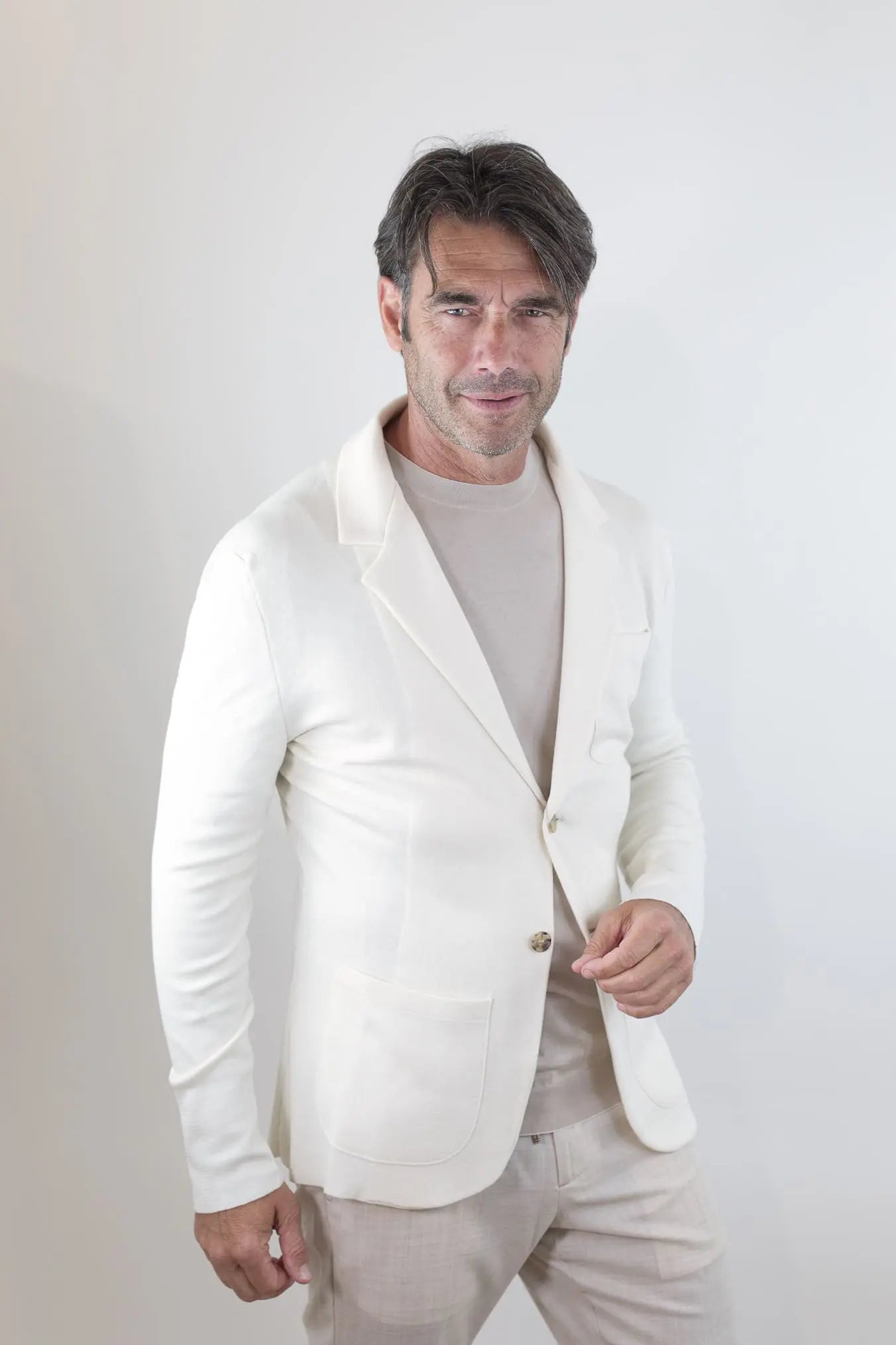 ISAIA Giacca Maglia Jersey Lana Seta Cashmere