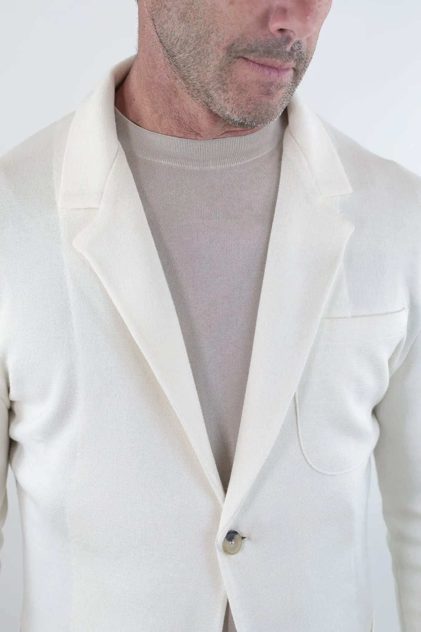 ISAIA Giacca Maglia Jersey Lana Seta Cashmere