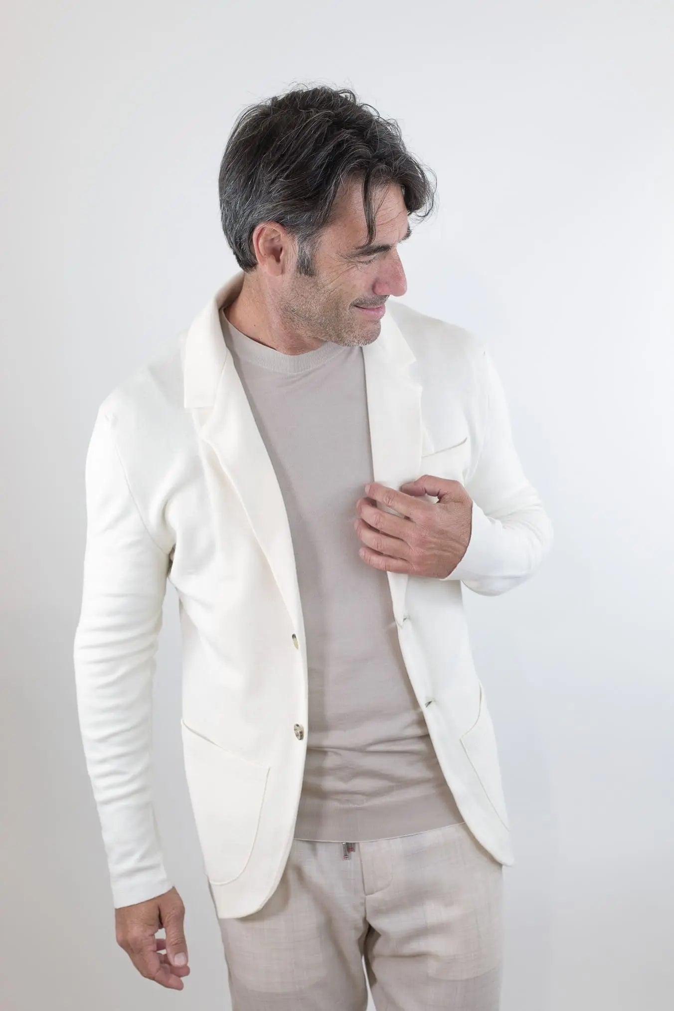 ISAIA Giacca Maglia Jersey Lana Seta Cashmere
