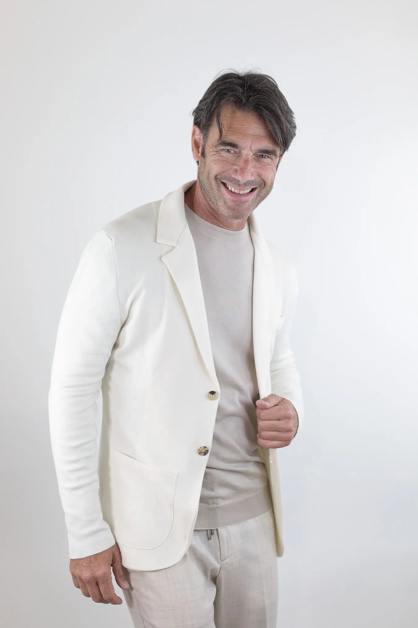 ISAIA Giacca Maglia Jersey Lana Seta Cashmere
