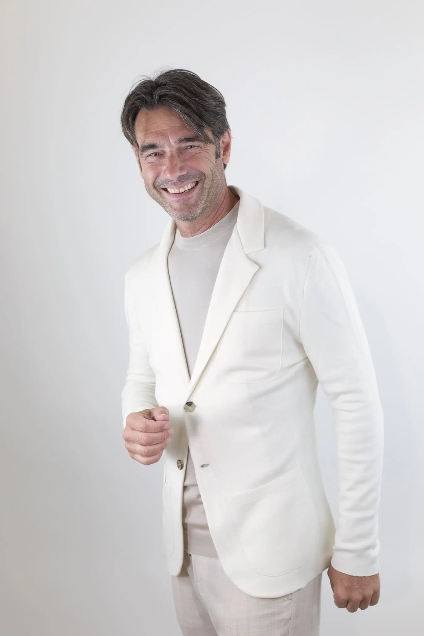 ISAIA Giacca Maglia Jersey Lana Seta Cashmere