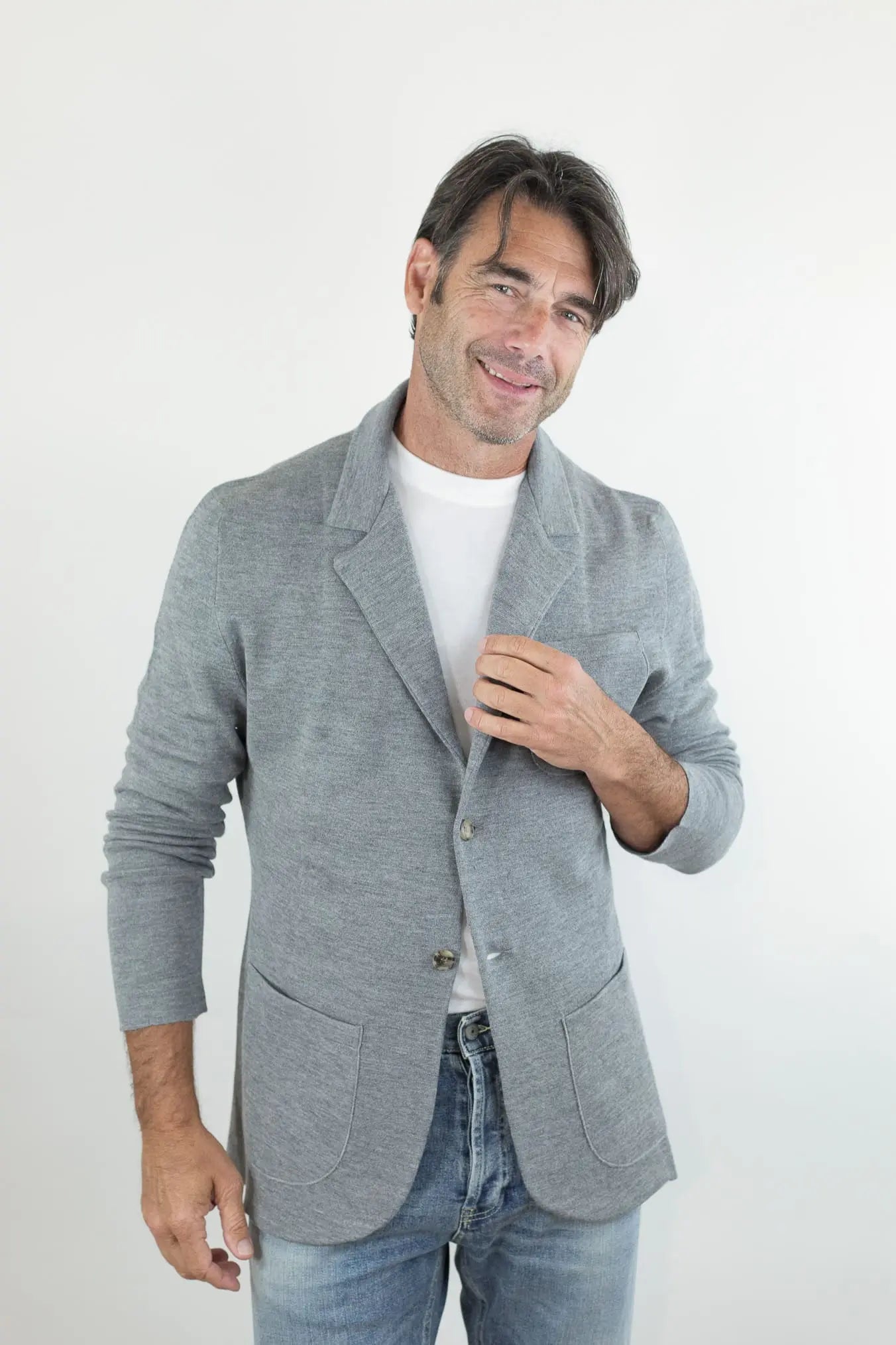 Giacca Maglia Jersey Lana Seta Cashmere - Guarino Store