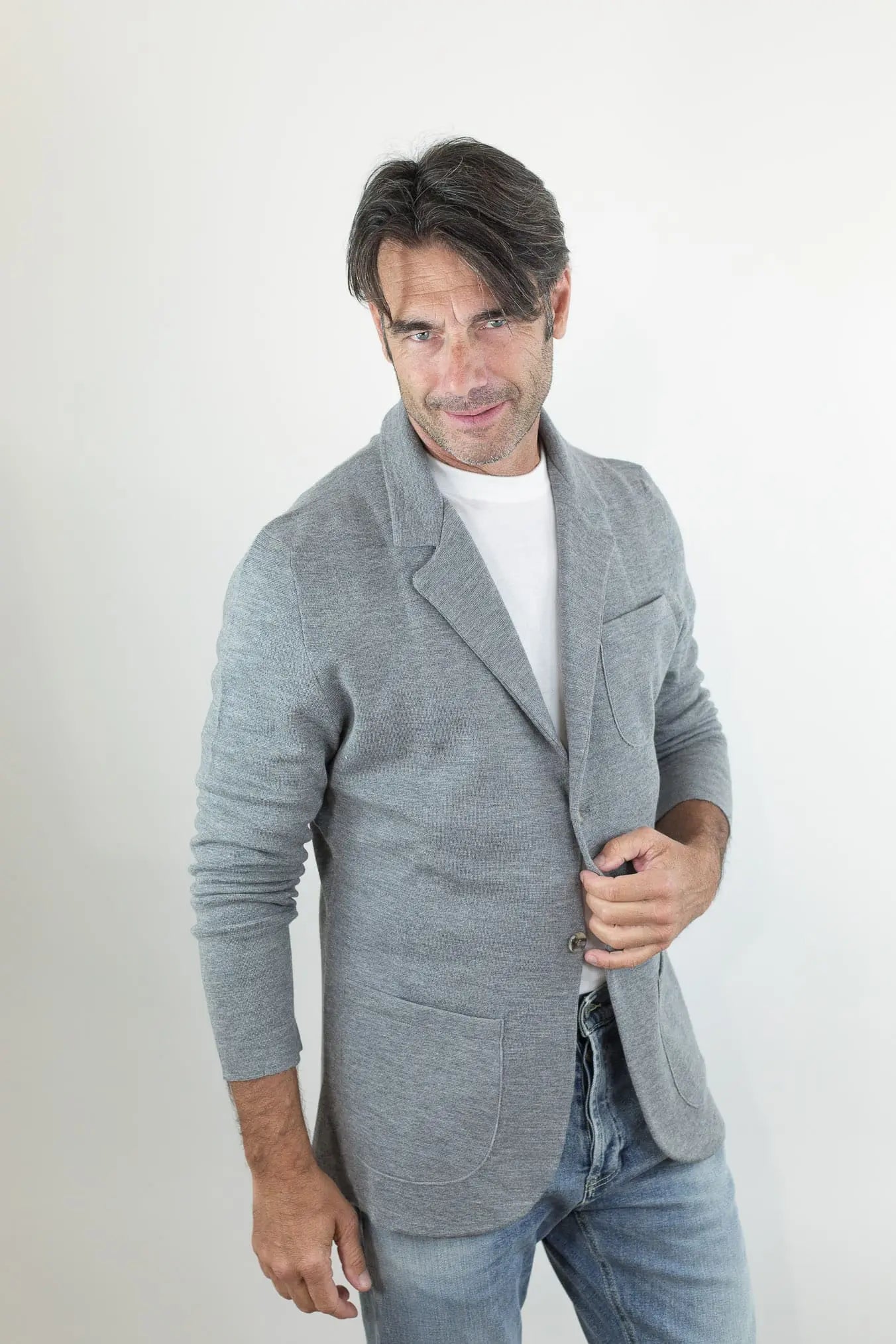 Giacca Maglia Jersey Lana Seta Cashmere - Guarino Store