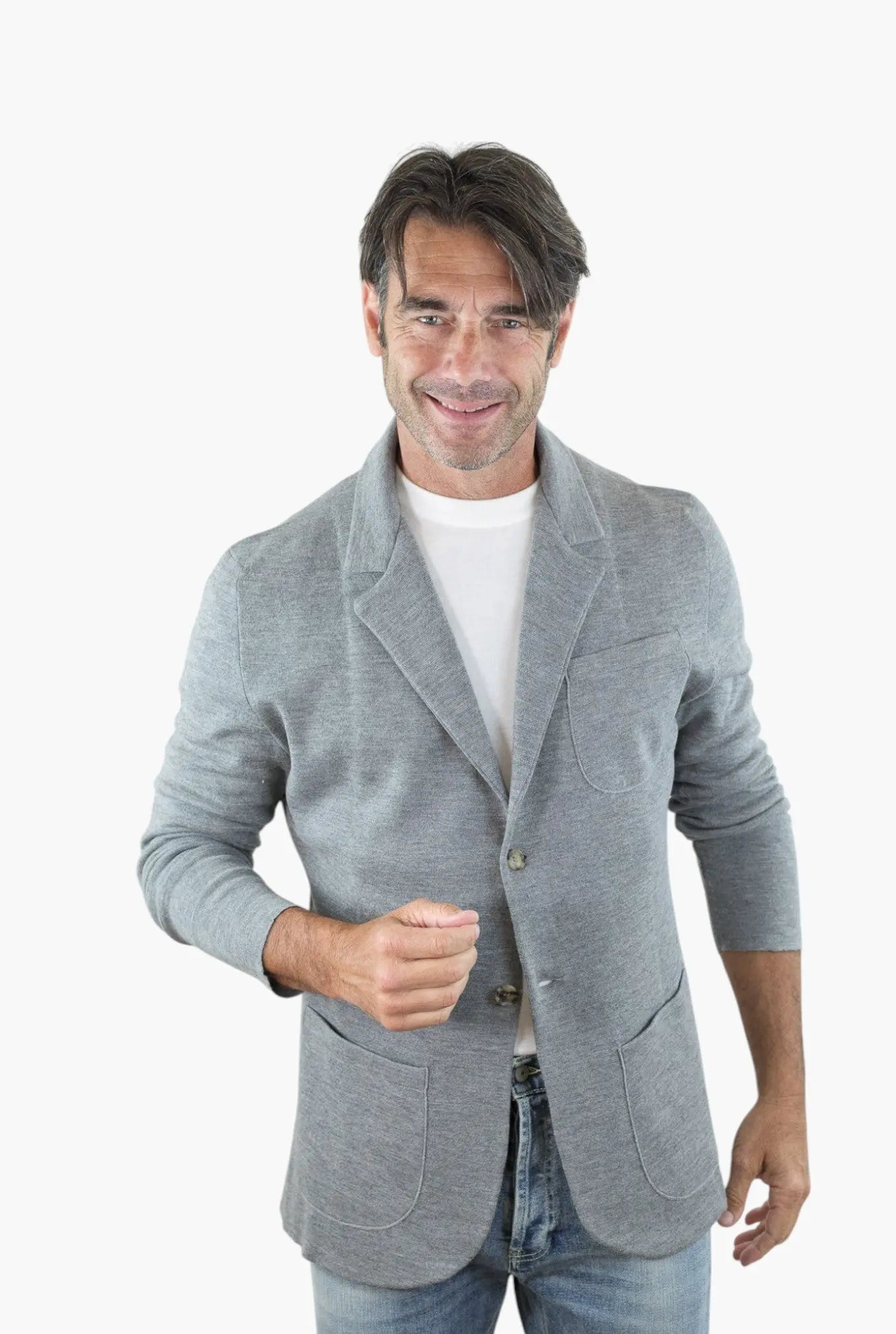 Giacca Maglia Jersey Lana Seta Cashmere - Guarino Store