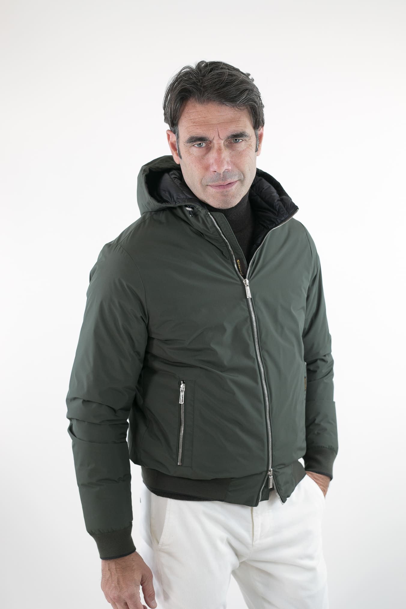 Bomber con Cappuccio mod. Oniro Verde