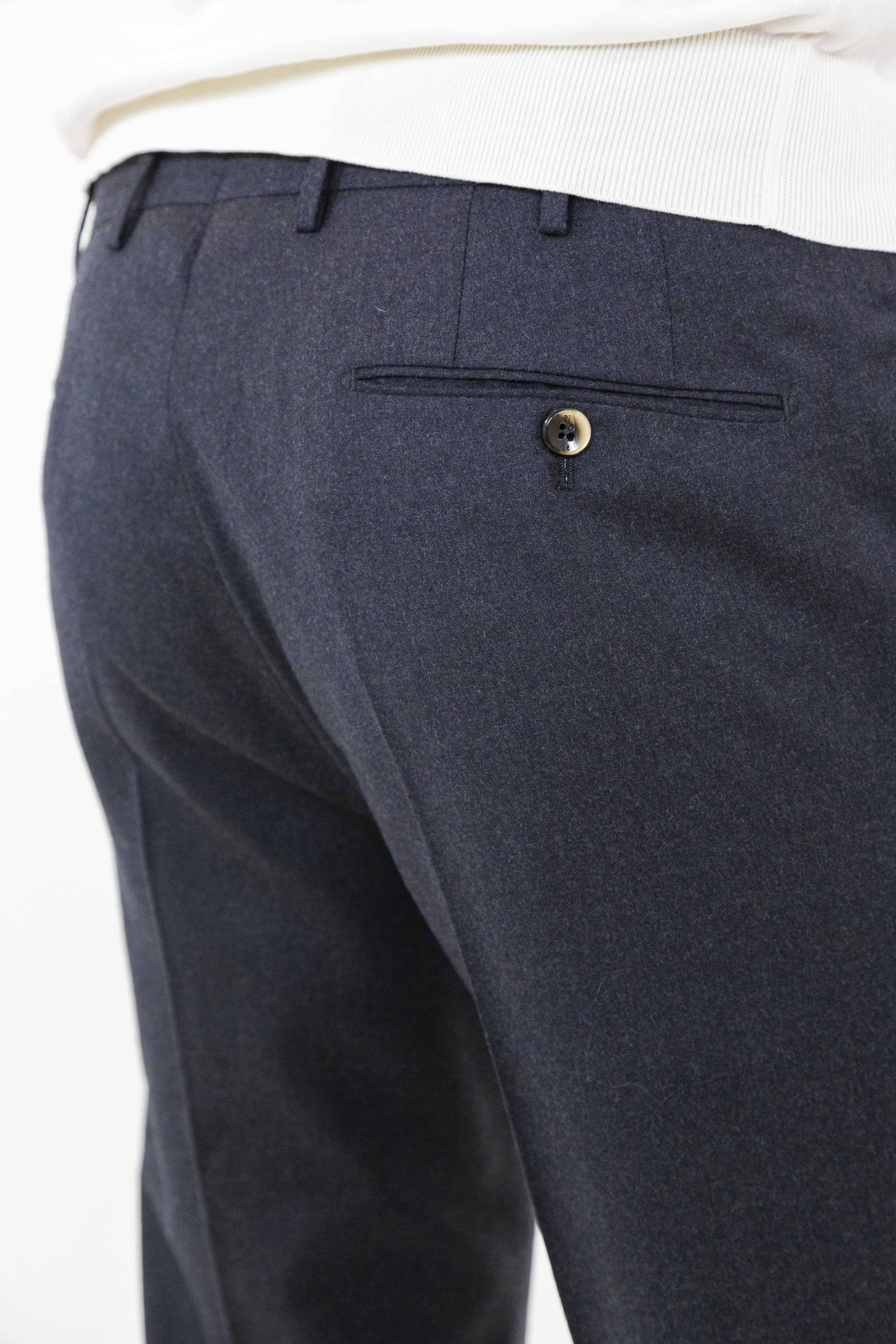 Pantaloni Flanella Lana Grigio Scuro - Guarino Store