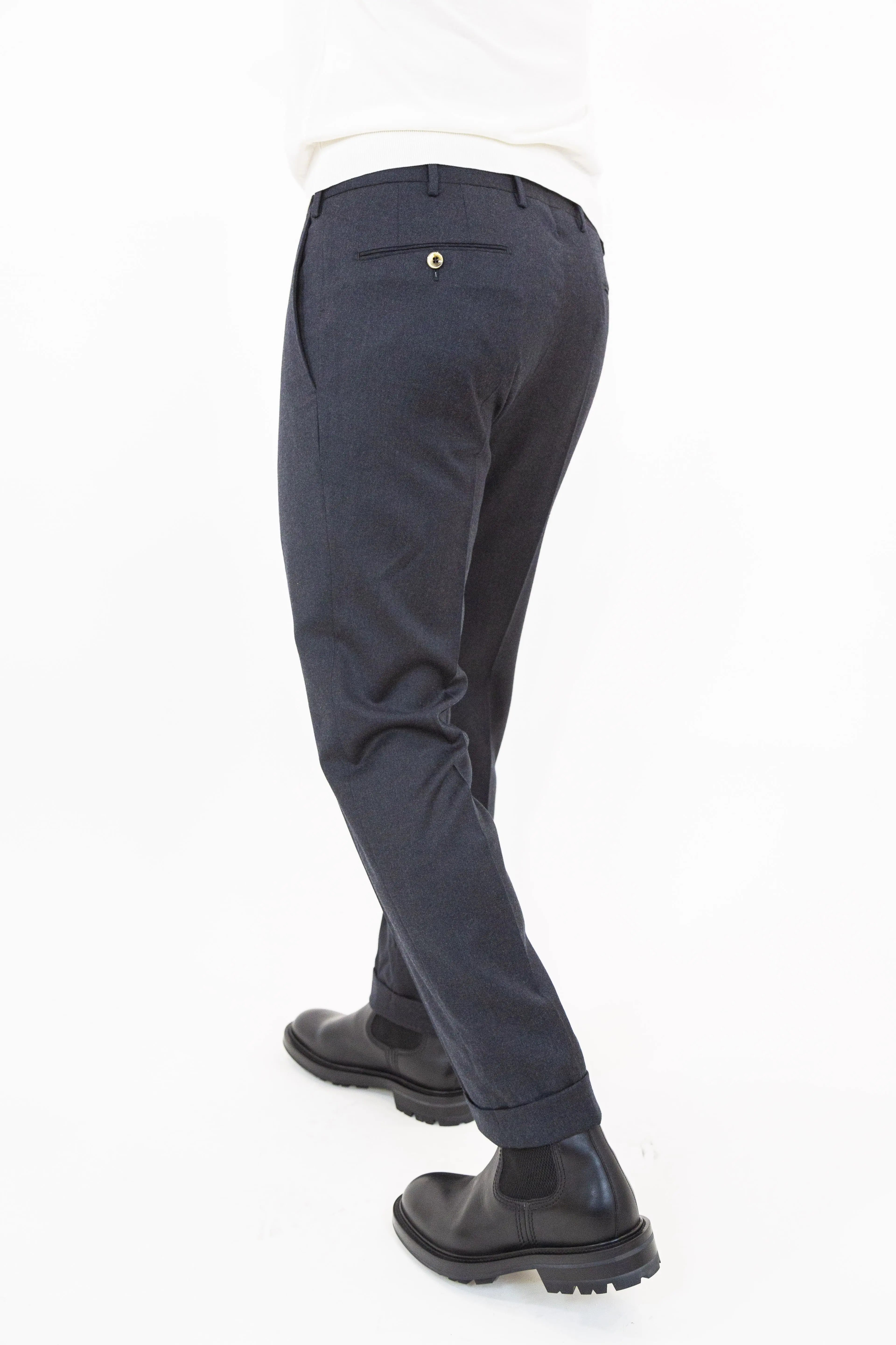 Pantaloni Flanella Lana Grigio Scuro - Guarino Store