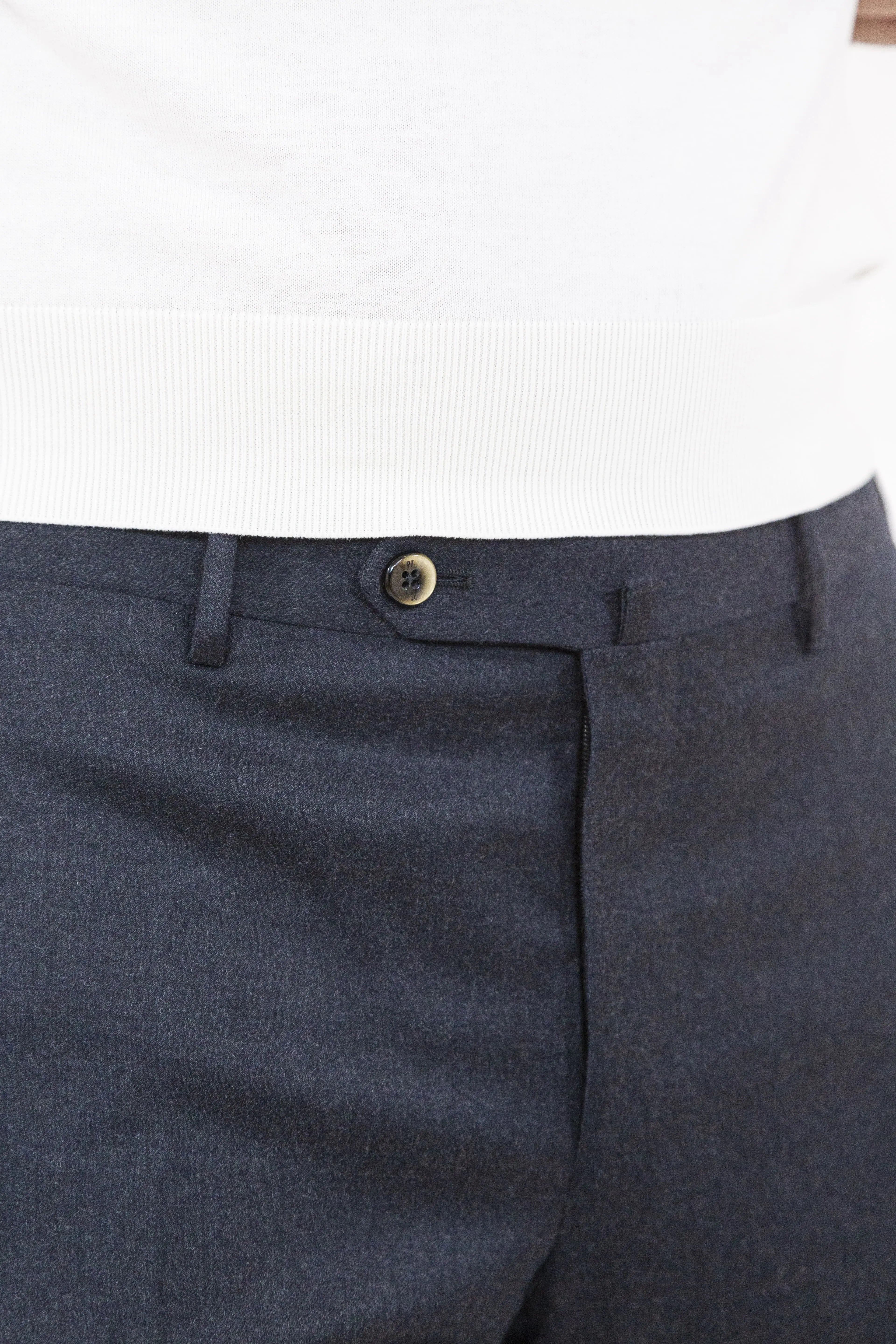 Pantaloni Flanella Lana Grigio Scuro - Guarino Store