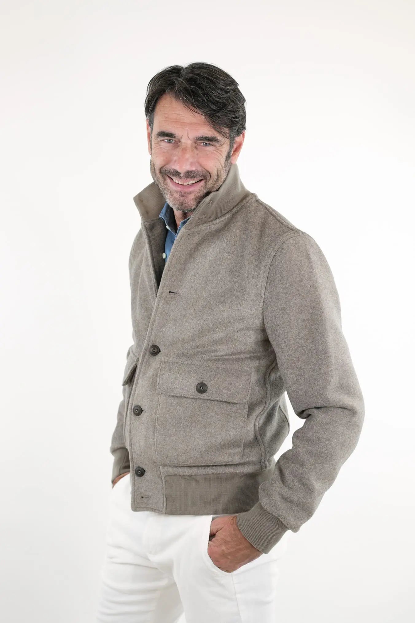 KIRED Giubbino Reversibile Blu e Testa di Moro