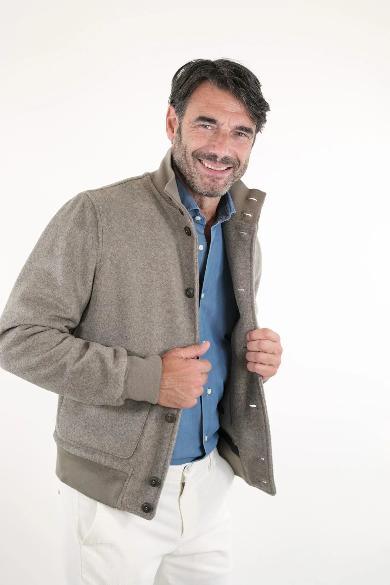 KIRED Giubbino Reversibile Blu e Testa di Moro