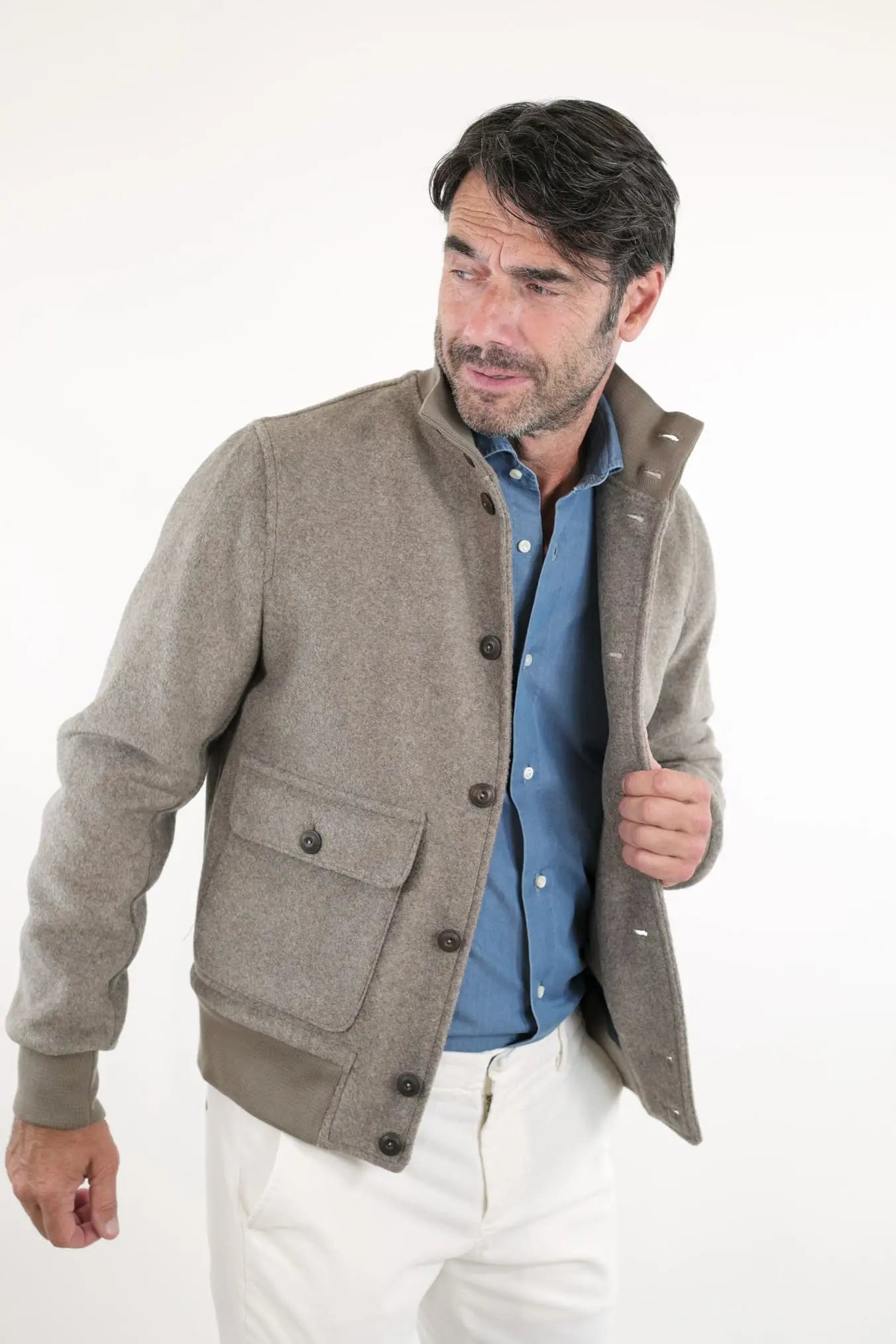 KIRED Giubbino Reversibile Blu e Testa di Moro