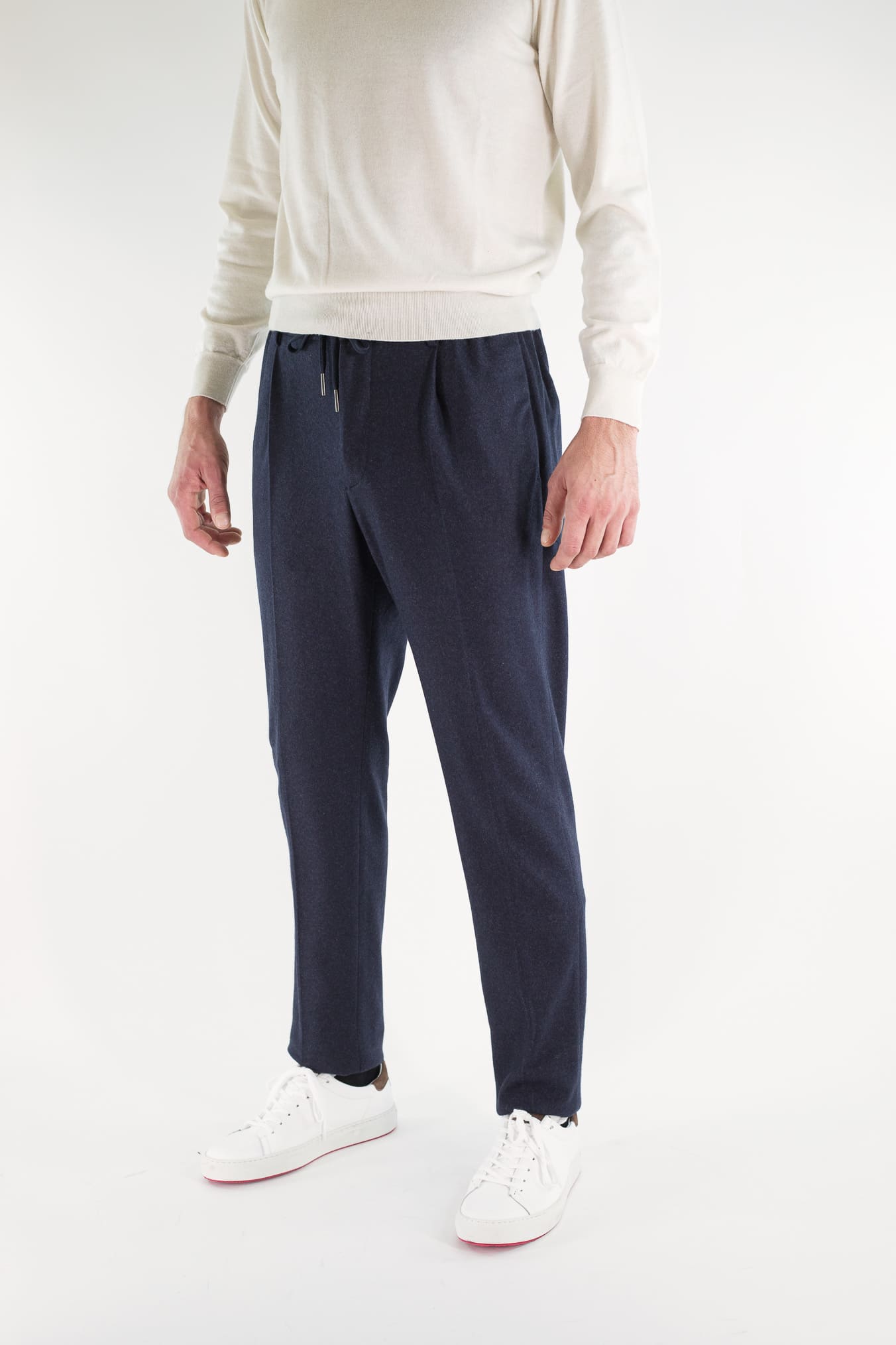 TAGLIATORE Pantaloni Cashmere Coulisse Removibile Blu Scuro