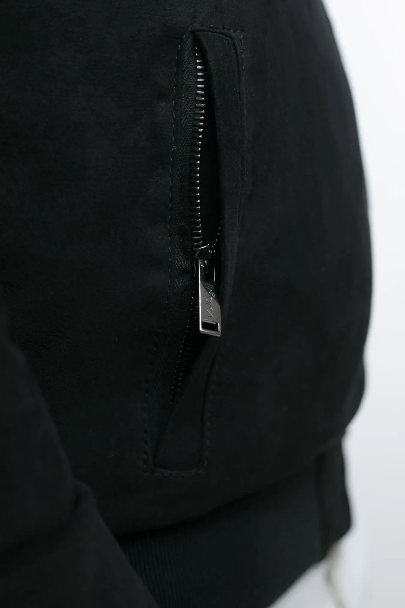 Giubbino Reversibile in Suede e Piuma D'Oca Nero - Guarino Store