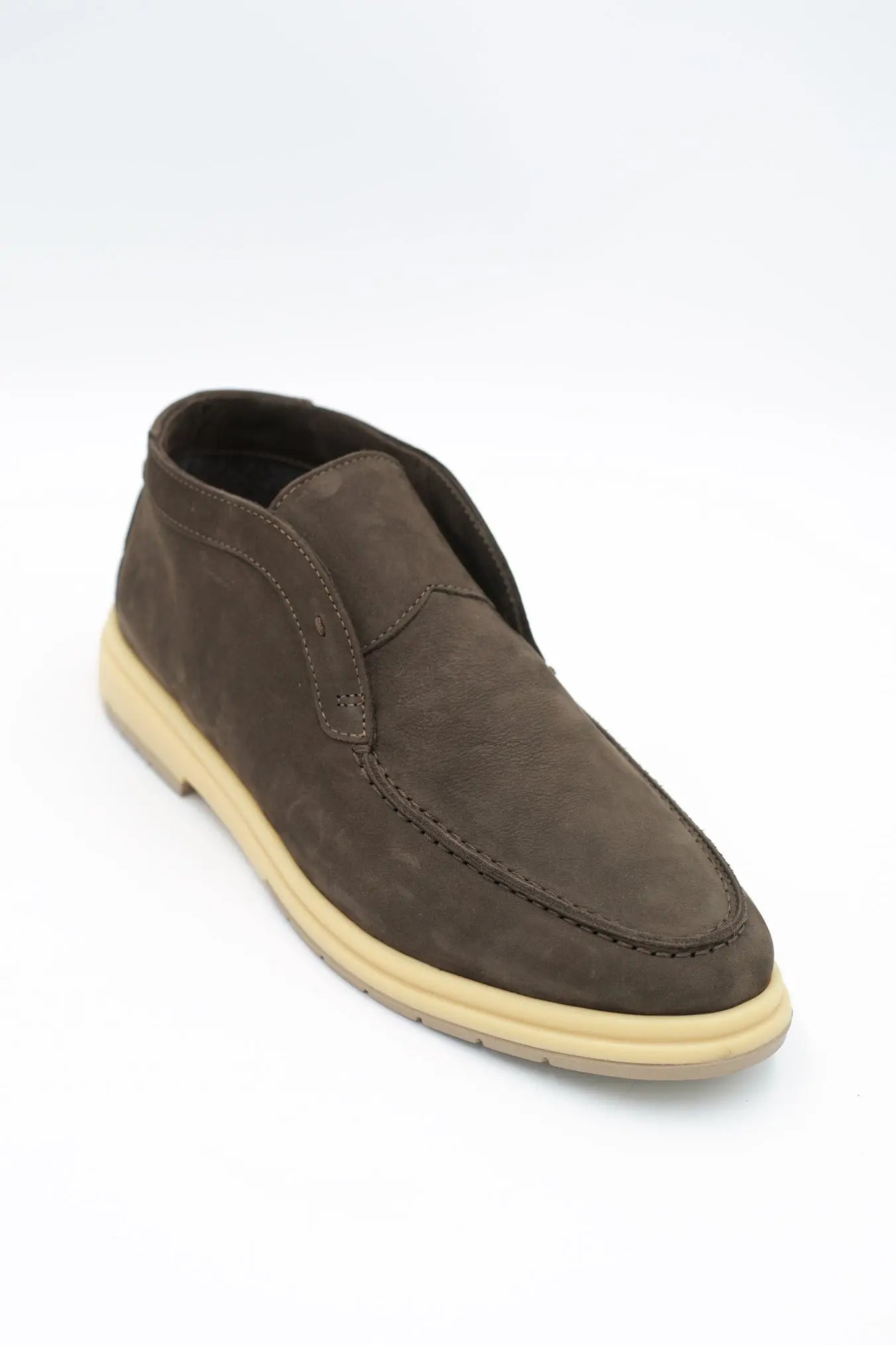 Polacchine Slip On Nabuk Marrone Testa di Moro - Guarino Store