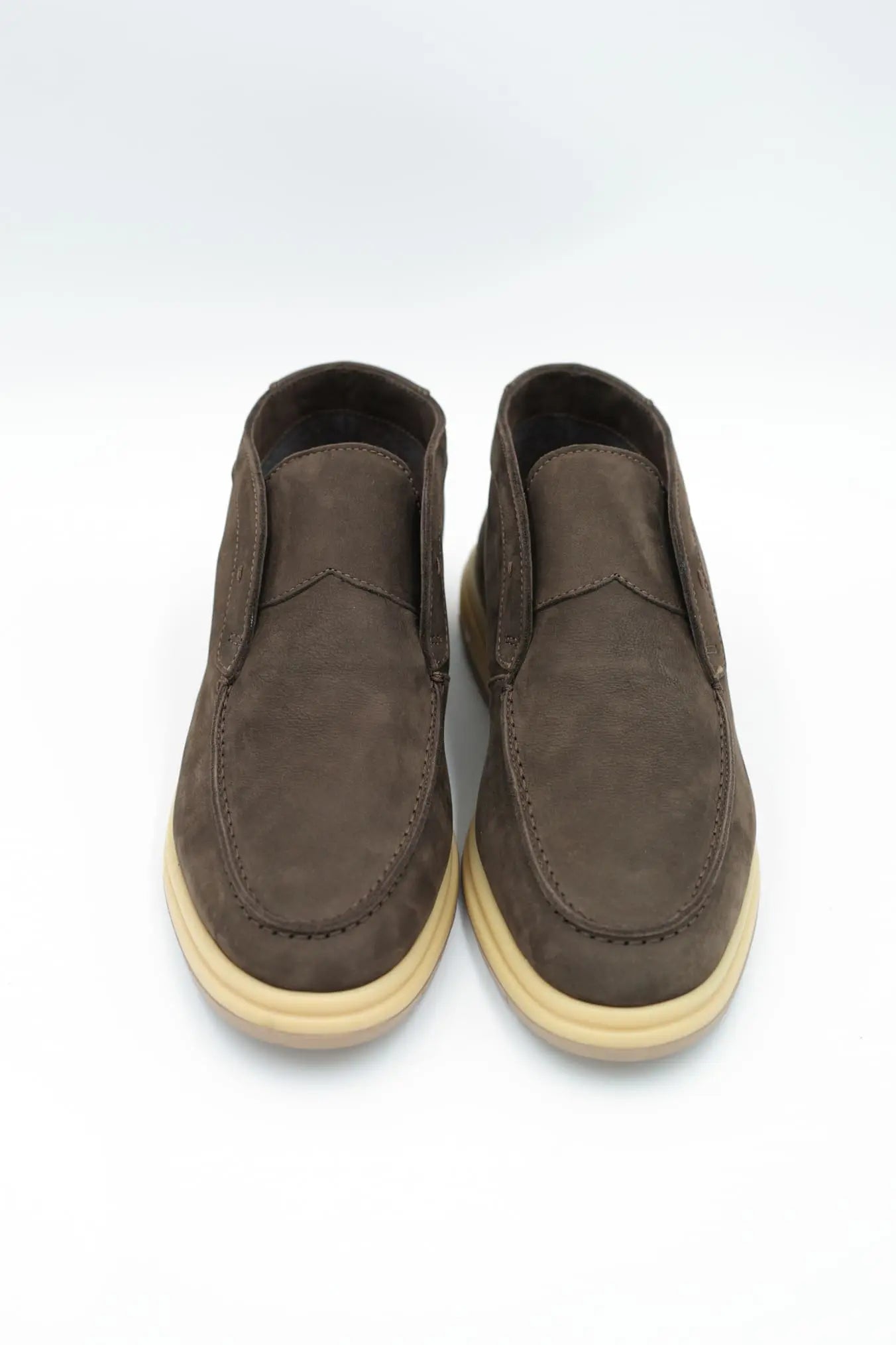 Polacchine Slip On Nabuk Marrone Testa di Moro - Guarino Store