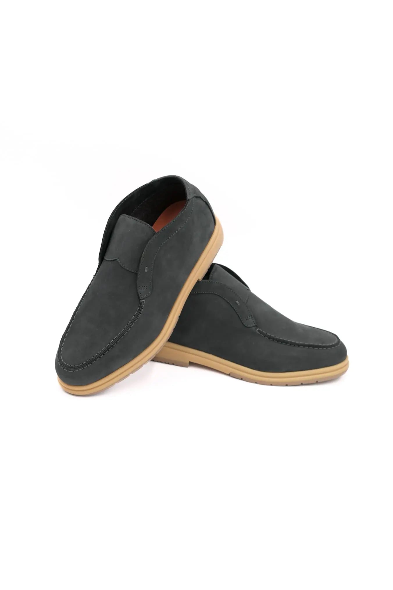 Polacchine Slip On Nabuk Blu Petrolio - Guarino Store
