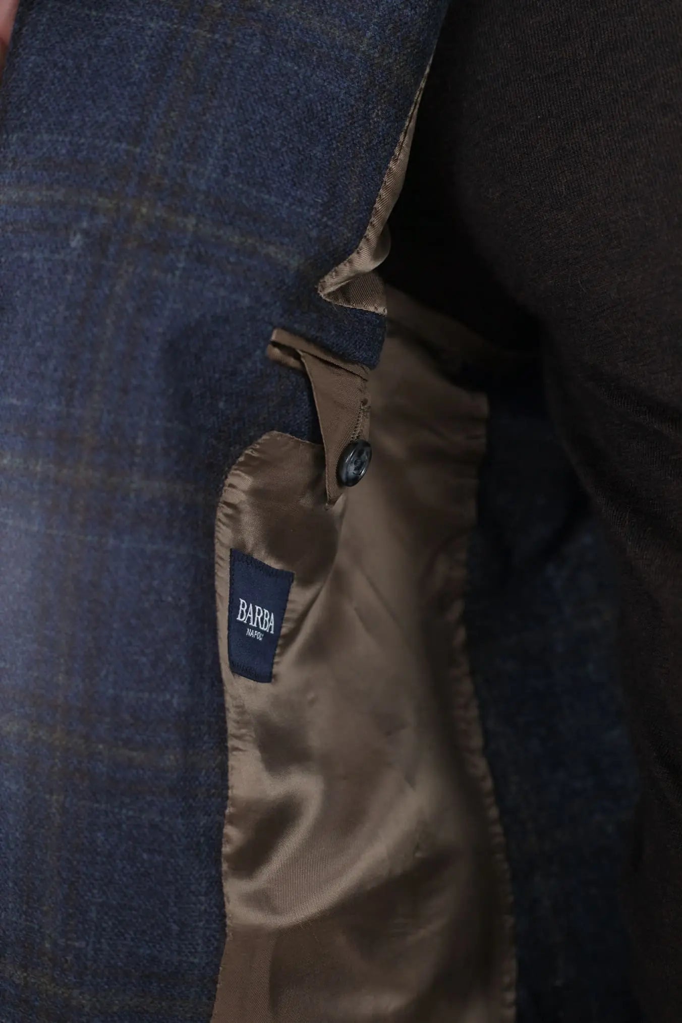 Giacca Check Blu e Marrone Lana e Cashmere - Guarino Store