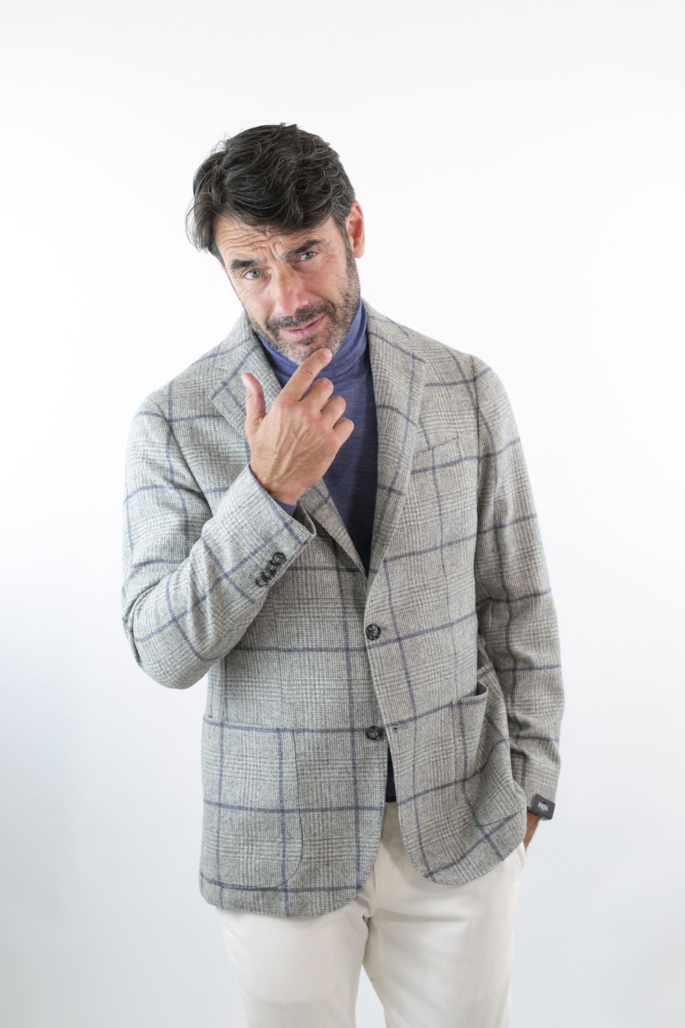 Giacca Principe di Galles mod. Jimmy Grigio Avio - Guarino Store