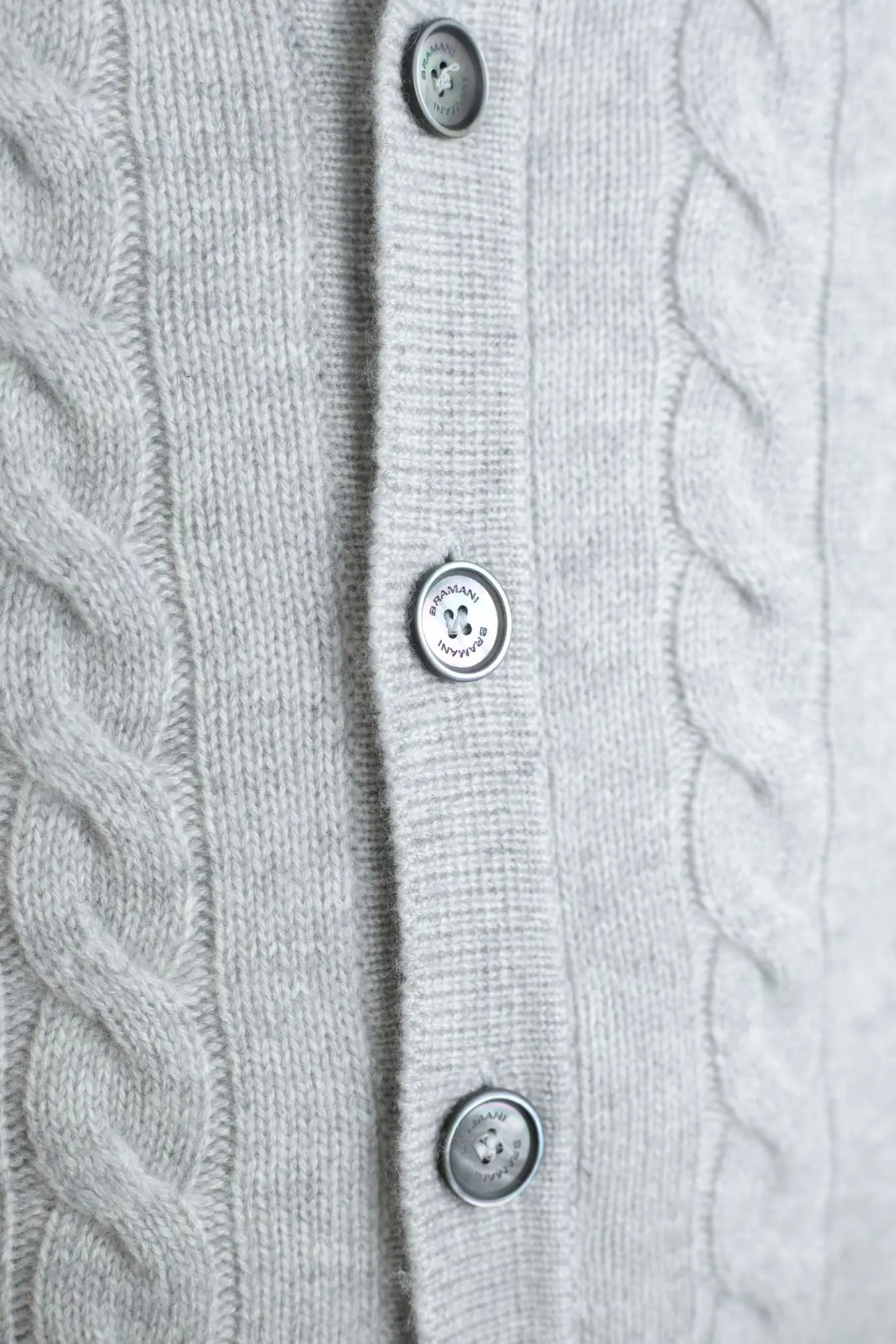 Cardigan a Trecce Cashmere Ghiaccio - Guarino Store